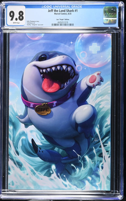 9.8 CGC JEFF THE LAND SHARK #1 1:100 VIRGIN ARTGERM VARIANT [4685051019] Its Jeff MARVEL COMCS