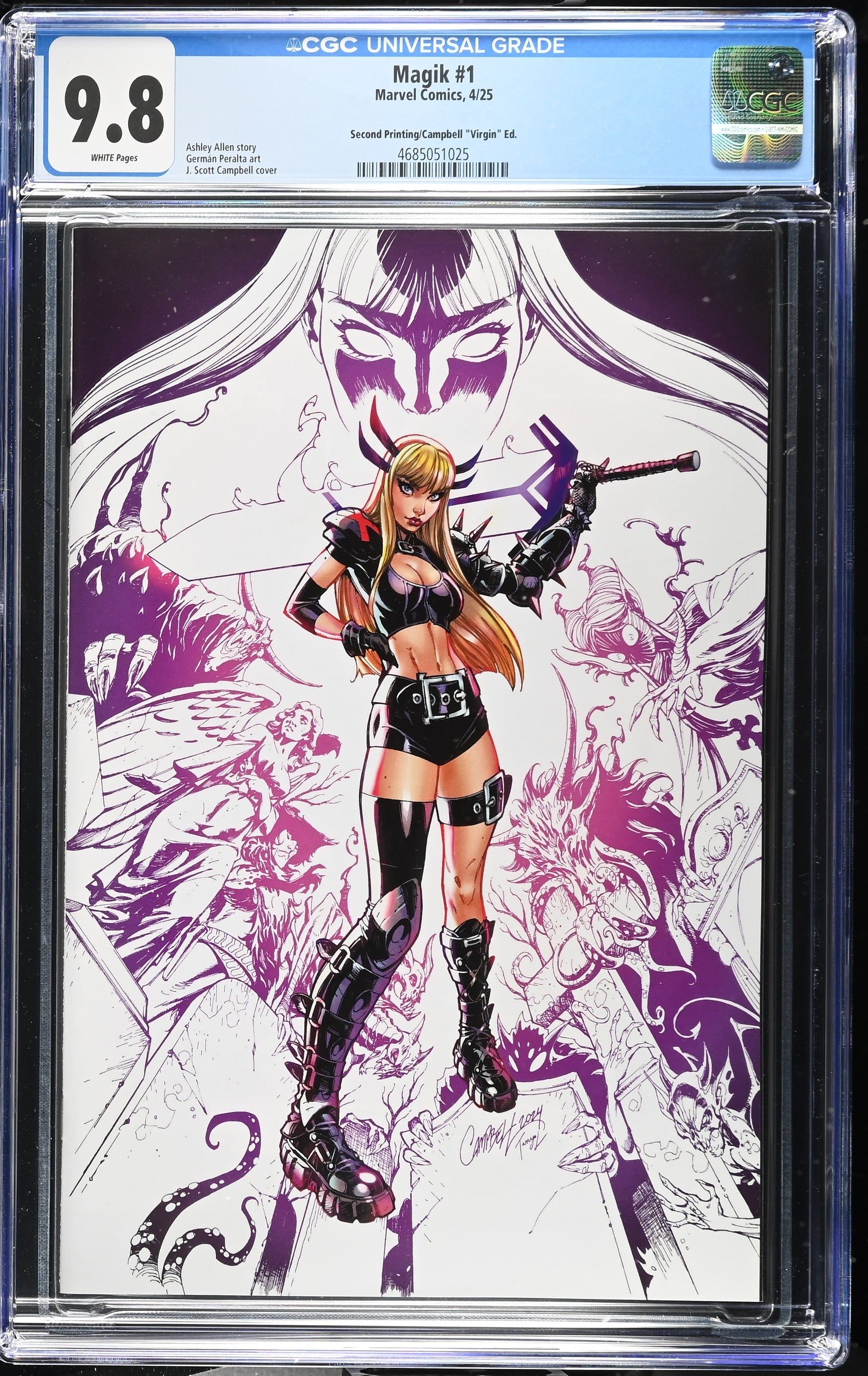 9.8 CGC MAGIK #1 2ND PRINT 1:25 J SCOTT CAMPBELL VIRGIN VARIANT [4685051025] X-Men MARVEL COMICS