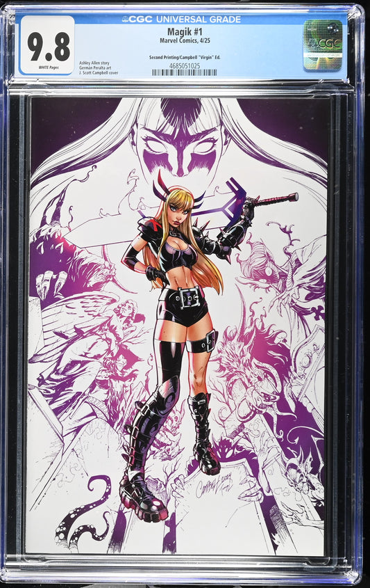 9.8 CGC MAGIK #1 2ND PRINT 1:25 J SCOTT CAMPBELL VIRGIN VARIANT [4685051025] X-Men MARVEL COMICS