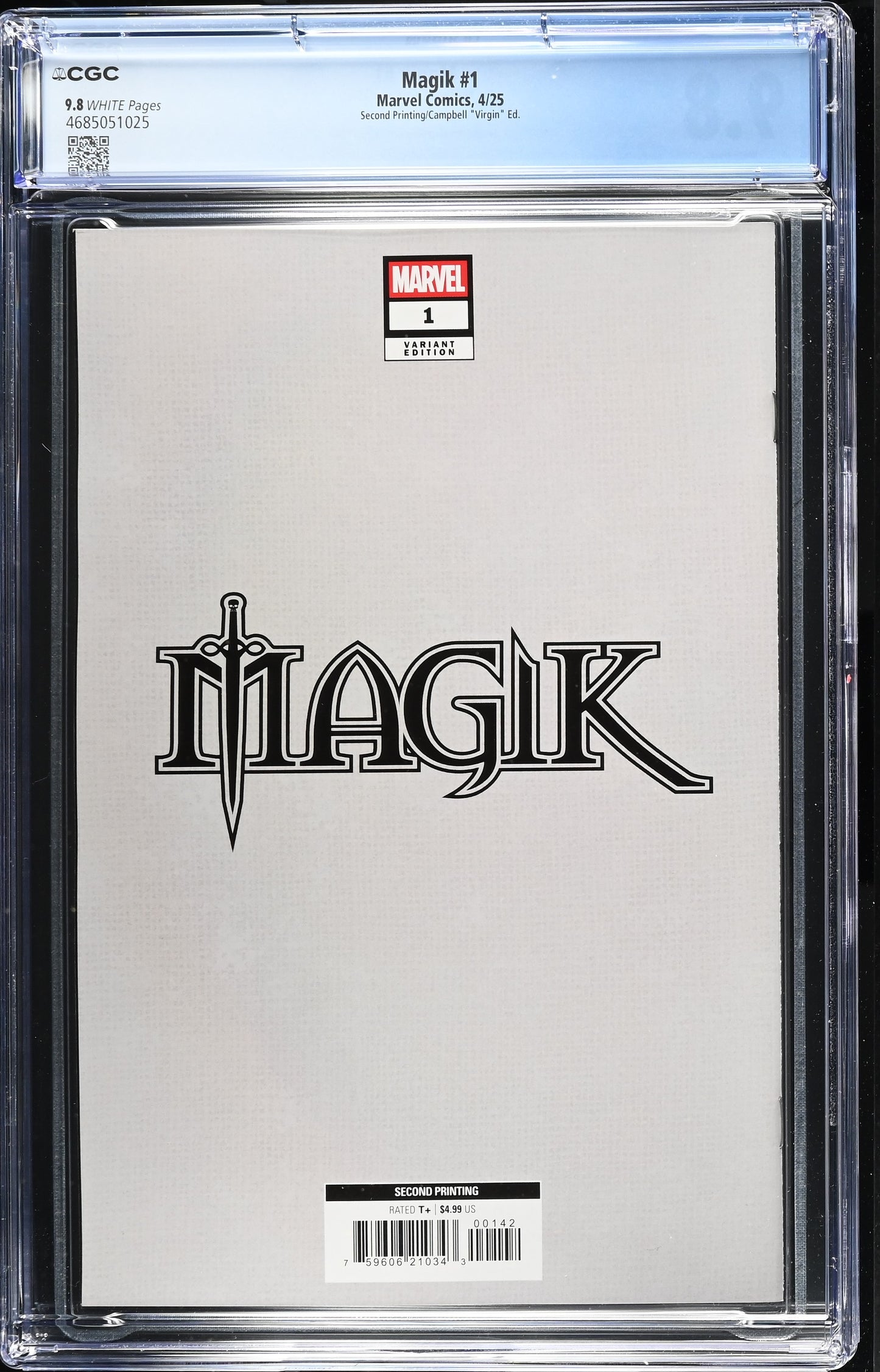 9.8 CGC MAGIK #1 2ND PRINT 1:25 J SCOTT CAMPBELL VIRGIN VARIANT [4685051025] X-Men MARVEL COMICS