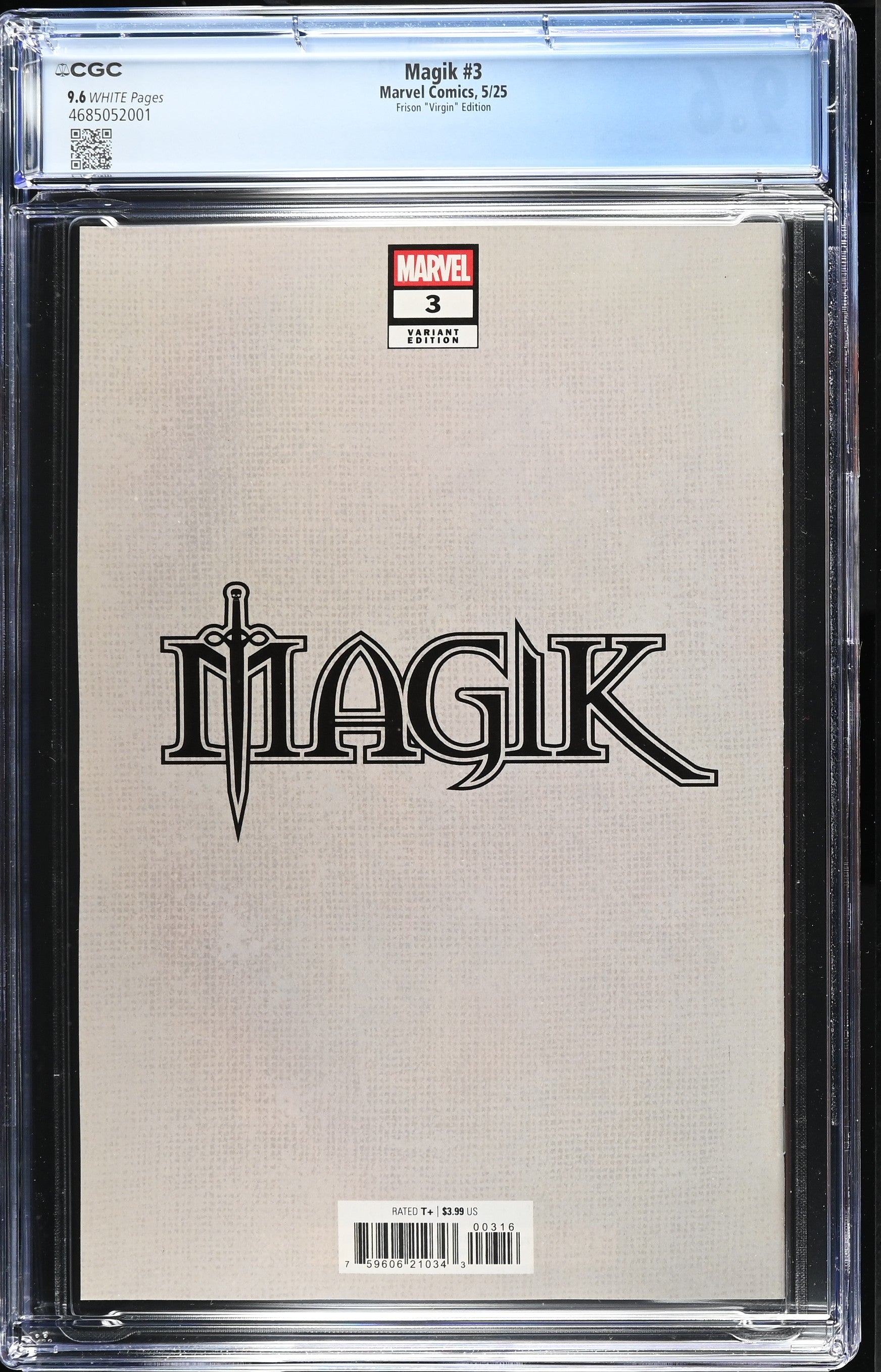 9.6 CGC MAGIK #3 1:100 JENNY FRISON VARIANT [4685052001] X-Men MARVEL COMICS