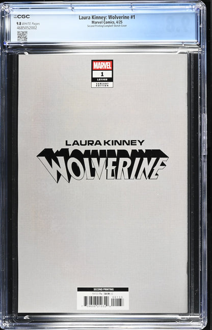 9.8 CGC LAURA KINNEY WOLVERINE #1 2ND PRINT 1:25 B&W J SCOTT CAMPBELL VARIANT [4685052002] X-Men MARVEL COMICS
