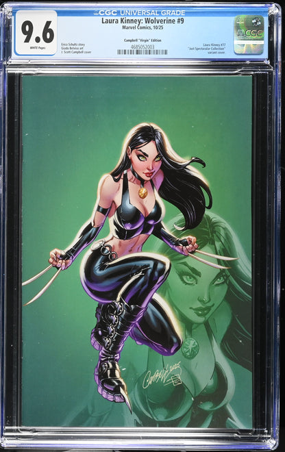 9.6 CGC LAURA KINNEY WOLVERINE #9 1:100 VIRGIN J SCOTT CAMPBELL VARIANT [4685052003] X-Men MARVEL COMICS
