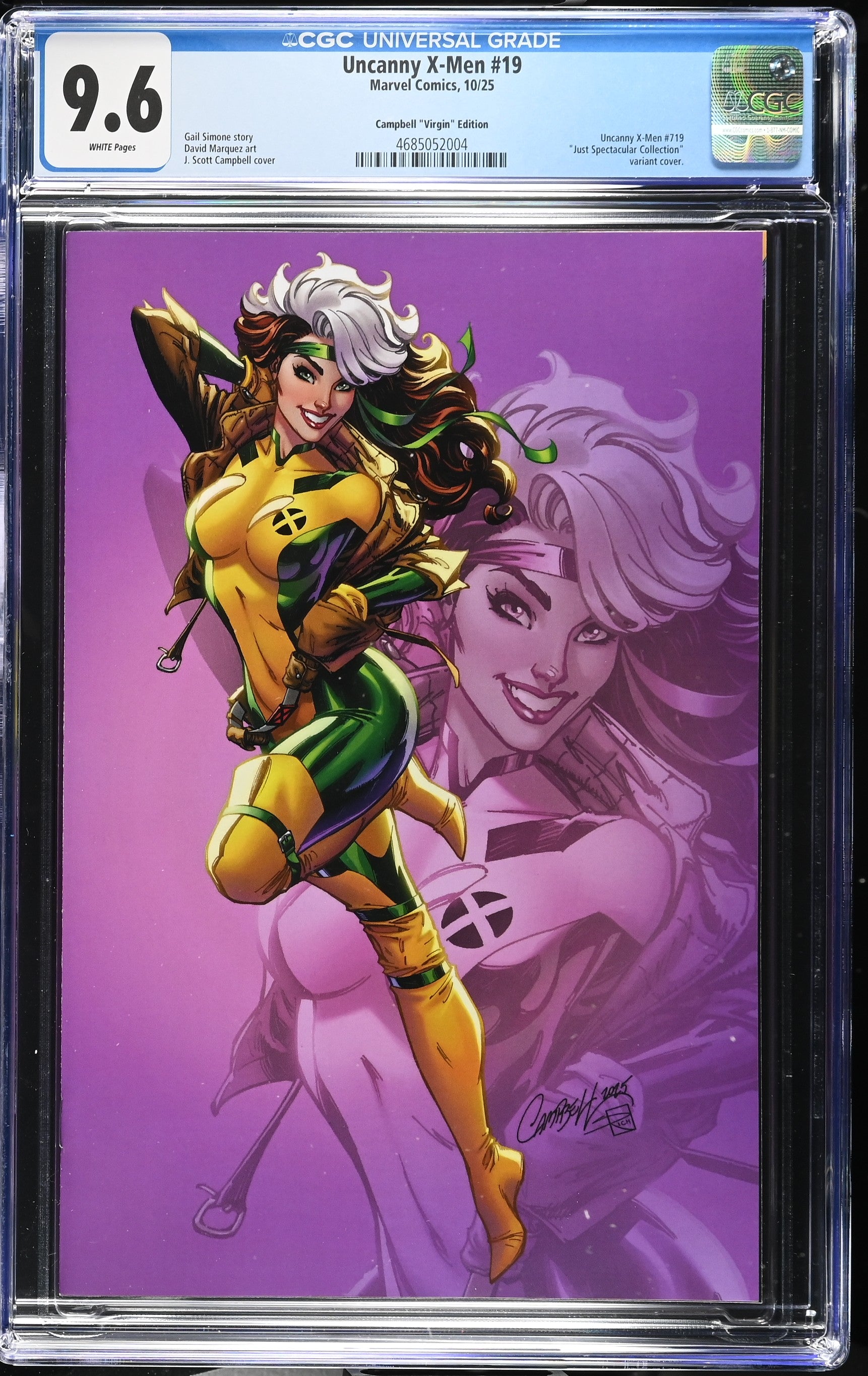9.6 CGC UNCANNY X-MEN #19 1:100 VIRGIN J SCOTT CAMPBELL VARIANT [4685052004] X-Men MARVEL COMICS