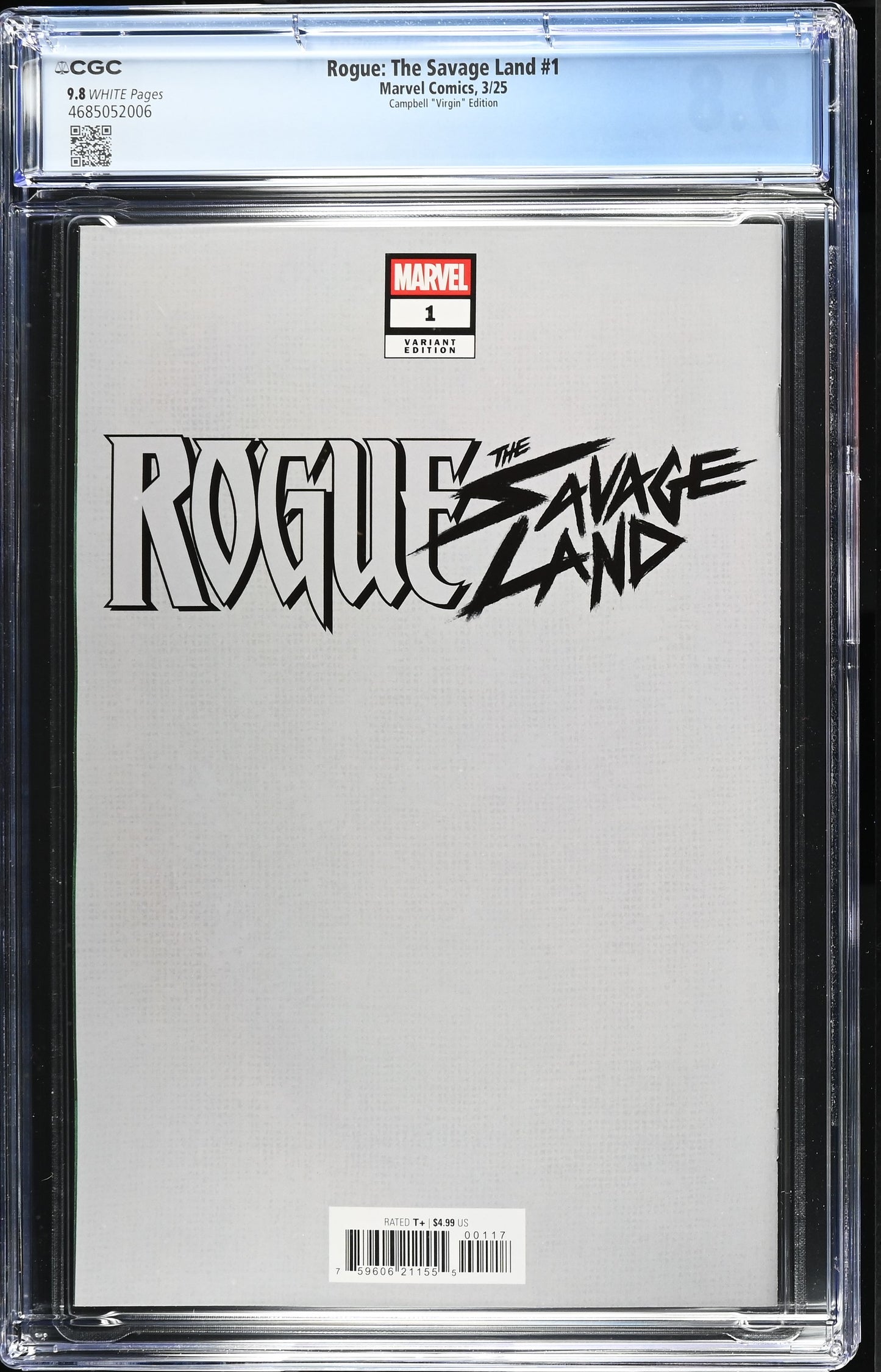9.8 CGC ROGUE SAVAGE LAND #1 1:100 VIRGIN J SCOTT CAMPBELL VARIANT [4685052006] X-Men MARVEL COMICS