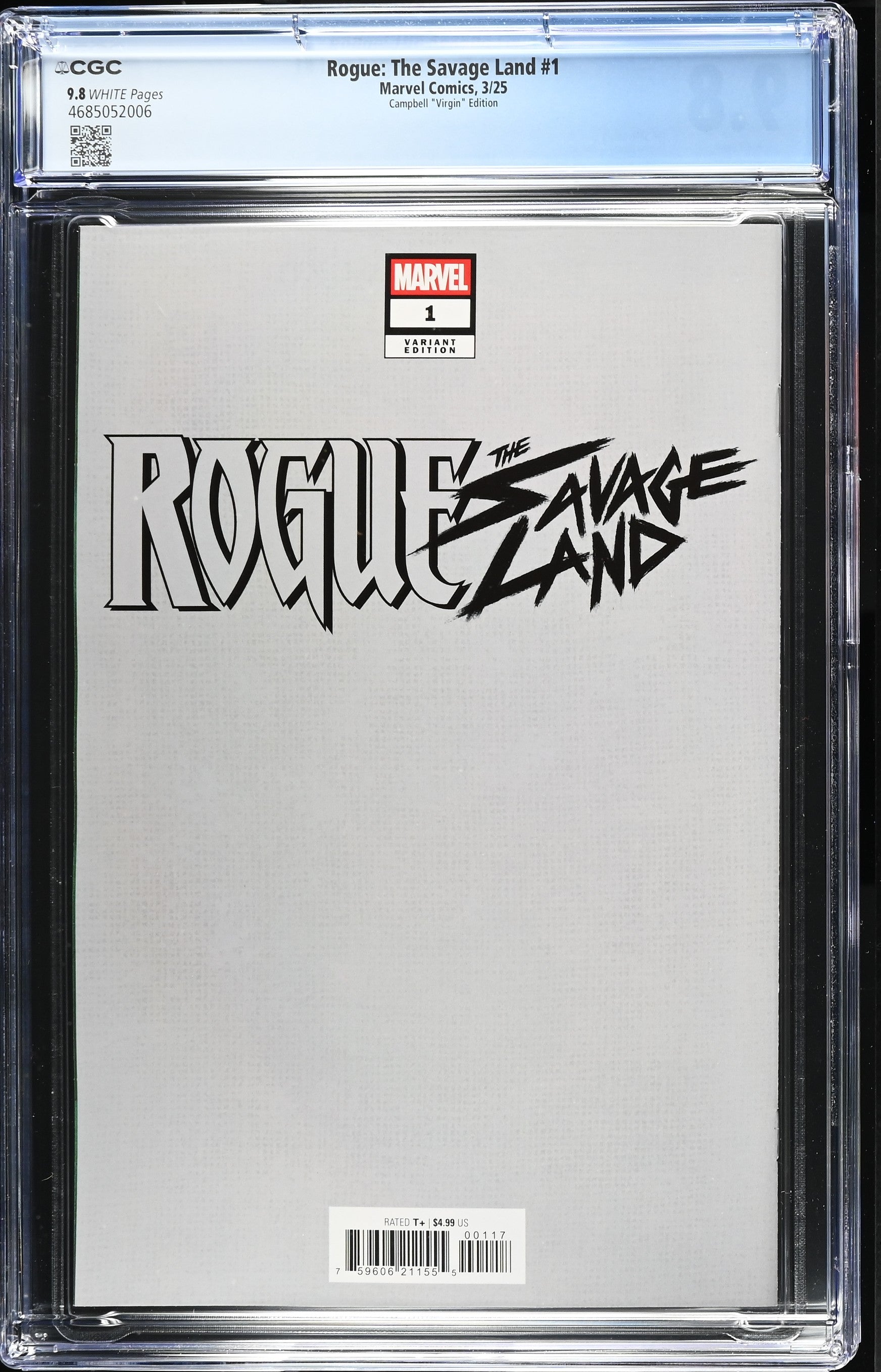 9.8 CGC ROGUE SAVAGE LAND #1 1:100 VIRGIN J SCOTT CAMPBELL VARIANT [4685052006] X-Men MARVEL COMICS