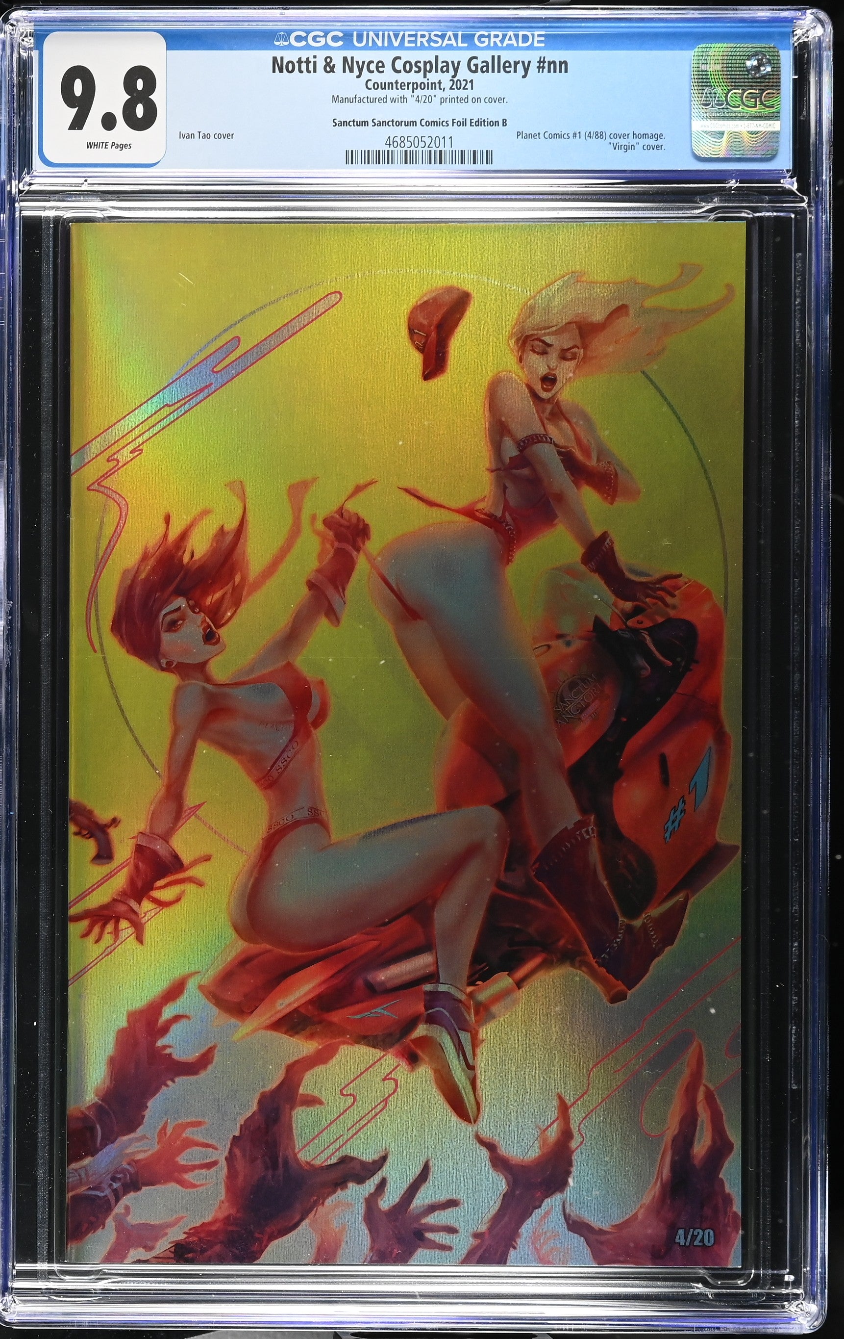 9.8 CGC NOTTI & NYCE COSPLAY GALLERY FOIL IVAN TAO WHOOPS VARIANT 4/20 [4685052011] X-Men MARVEL COMICS