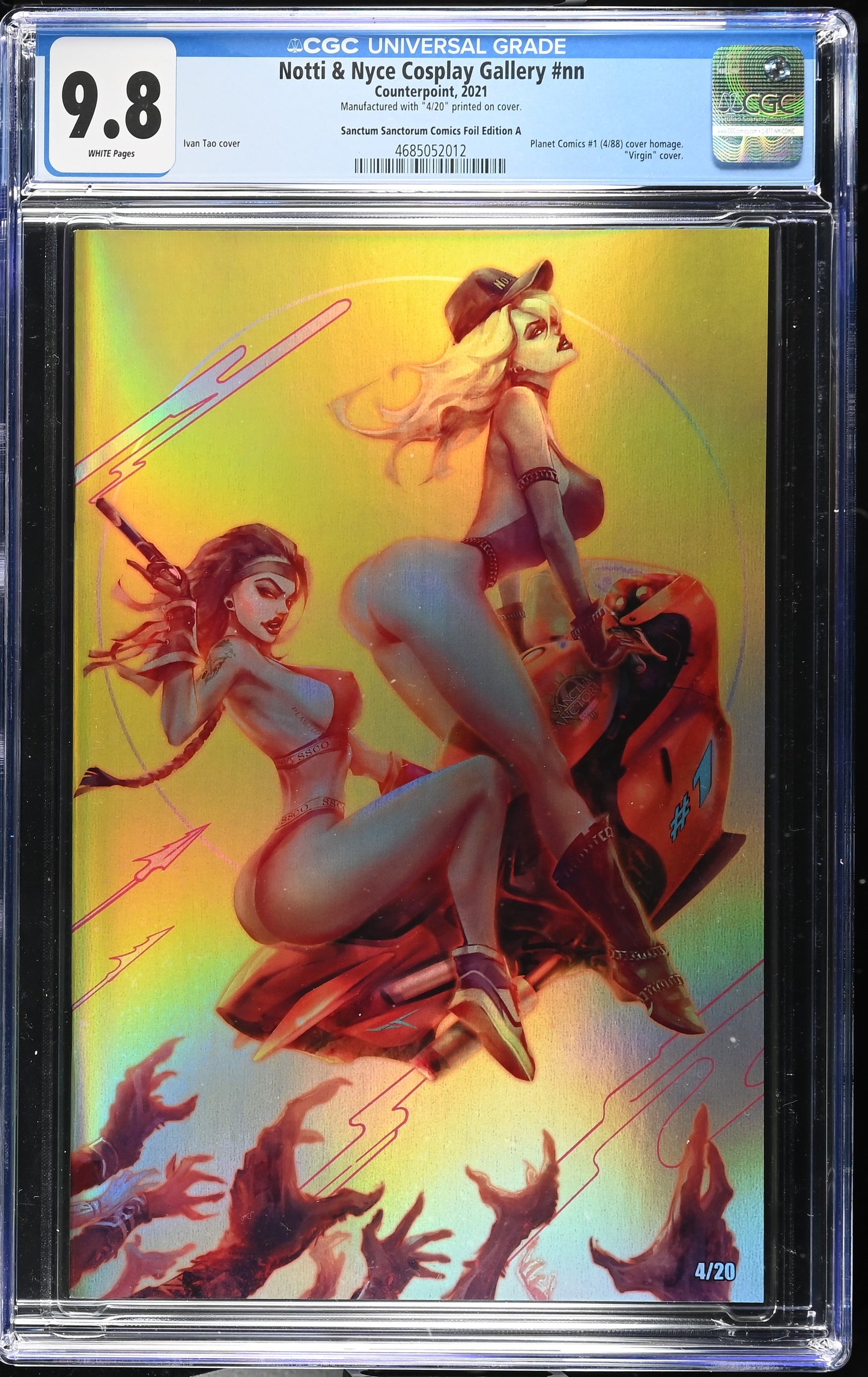 9.8 CGC NOTTI & NYCE COSPLAY GALLERY FOIL IVAN TAO HOMAGE VARIANT 4/20 [4685052012] X-Men MARVEL COMICS
