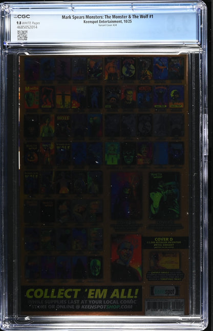 9.8 CGC MARK SPEARS MONSTERS MONSTER & WOLF #1 A34 FOIL VARIANT [4685052014] Universal Monsters KEENSPOT ENTERTAINMENT
