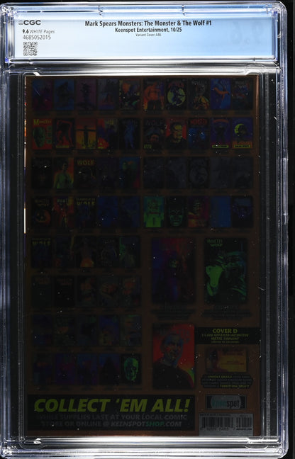 9.6 CGC MARK SPEARS MONSTERS MONSTER & WOLF #1 A46 FOIL VARIANT [4685052015] Universal Monsters KEENSPOT ENTERTAINMENT