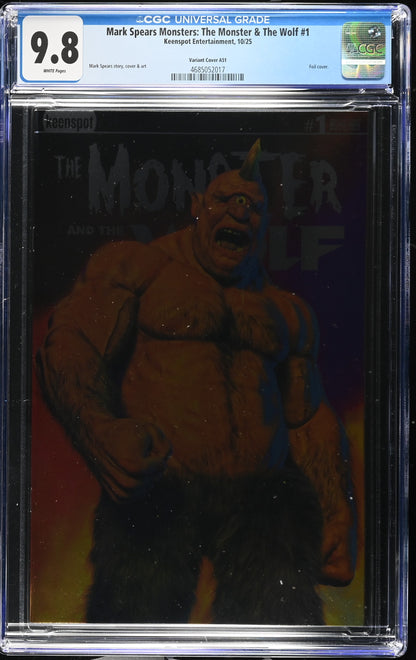 9.8 CGC MARK SPEARS MONSTERS MONSTER & WOLF #1 A51 FOIL VARIANT [4685052017] Universal Monsters KEENSPOT ENTERTAINMENT