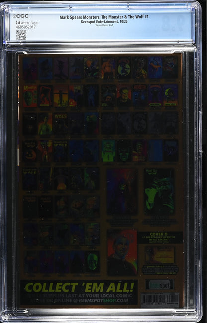9.8 CGC MARK SPEARS MONSTERS MONSTER & WOLF #1 A51 FOIL VARIANT [4685052017] Universal Monsters KEENSPOT ENTERTAINMENT