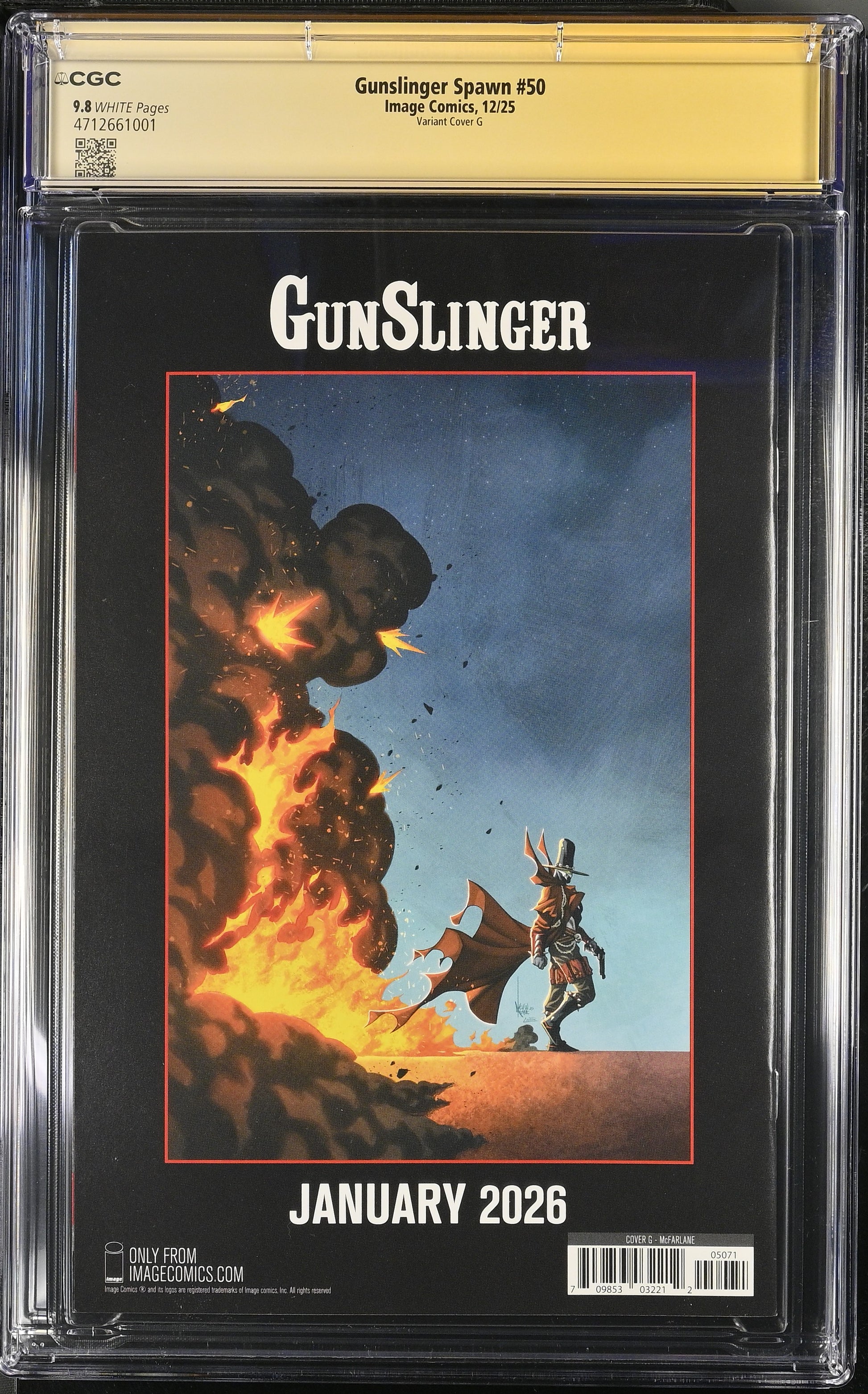 9.8 CGC GUNSLINGER SPAWN #50 1:250 INK VARIANT SIGNED GOLD INK TODD MCFARLANE [4712661001] Spawn CGC