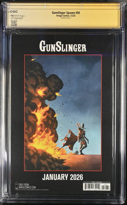 9.8 CGC GUNSLINGER SPAWN #50 1:250 INK VARIANT SIGNED GOLD INK TODD MCFARLANE [4712661001] Spawn CGC