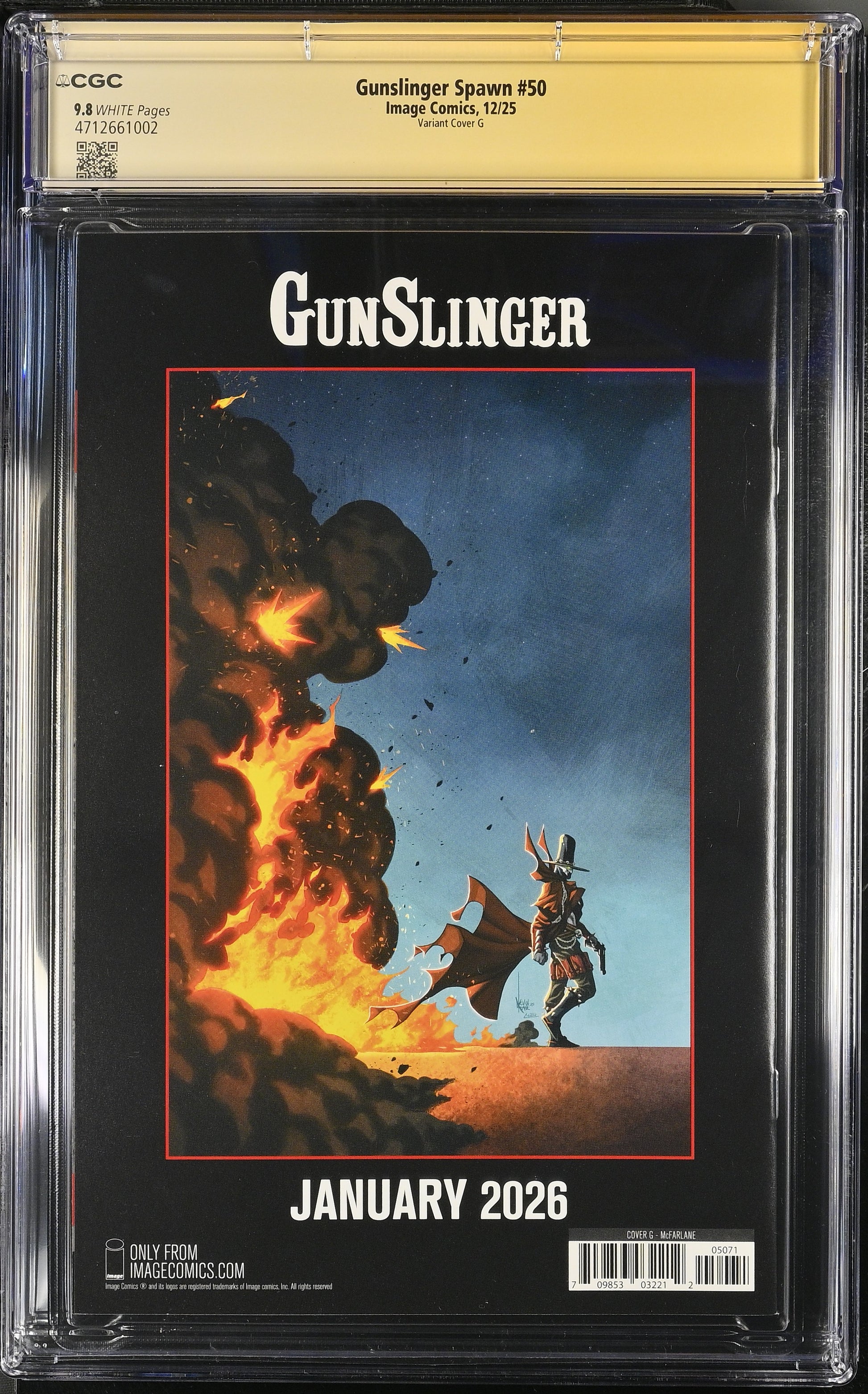 9.8 CGC GUNSLINGER SPAWN #50 1:250 INK VARIANT SIGNED GOLD INK TODD MCFARLANE [4712661002] Spawn CGC
