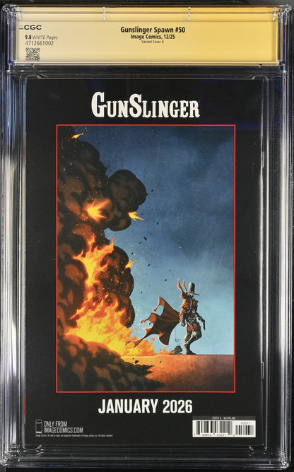 9.8 CGC GUNSLINGER SPAWN #50 1:250 INK VARIANT SIGNED GOLD INK TODD MCFARLANE [4712661002] Spawn CGC