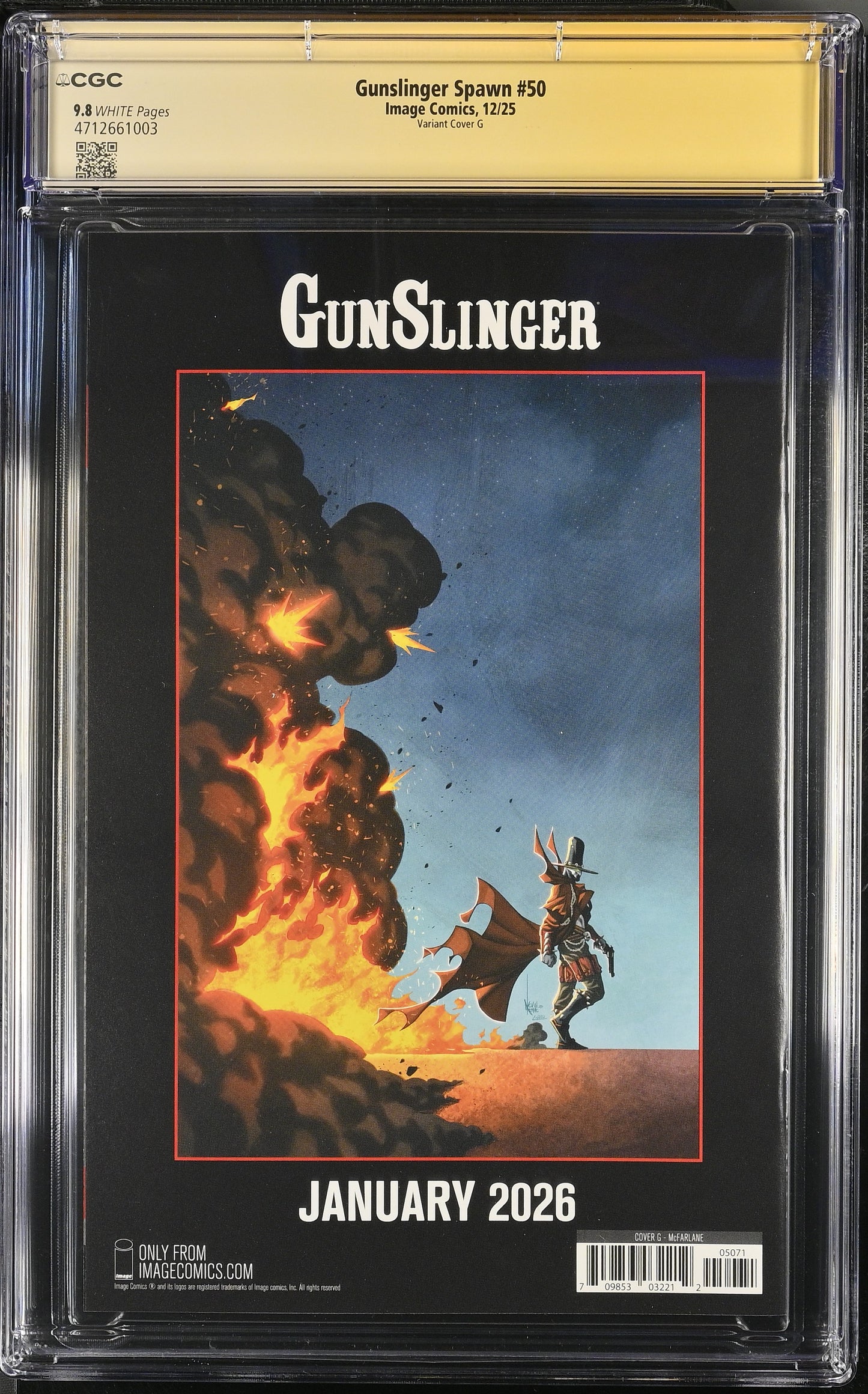 9.8 CGC GUNSLINGER SPAWN #50 1:250 INK VARIANT SIGNED BLUE INK TODD MCFARLANE [4712661003] Spawn CGC