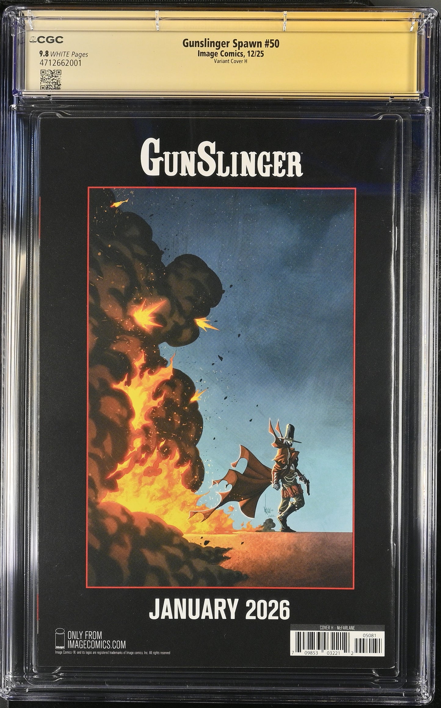 9.8 CGC GUNSLINGER SPAWN #50 1:1000 PENCIL SKETCH VARIANT SIGNED TODD MCFARLANE [4712662001] Spawn CGC