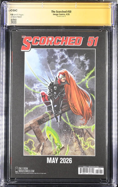 9.8 CGC SCORCHED SPAWN #50 1:1000 PENCIL SKETCH VARIANT SIGNED TODD MCFARLANE [4780479001] Spawn CGC