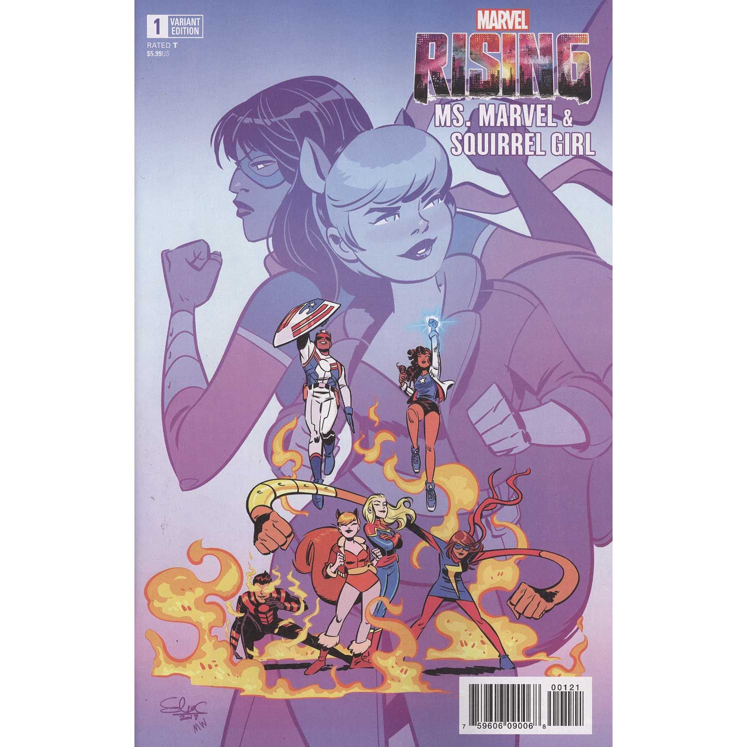 MARVEL RISING SQUIRREL GIRL MS MARVEL #1 CHARRETIER VARIANT 2018 Ms Marvel MARVEL COMICS   