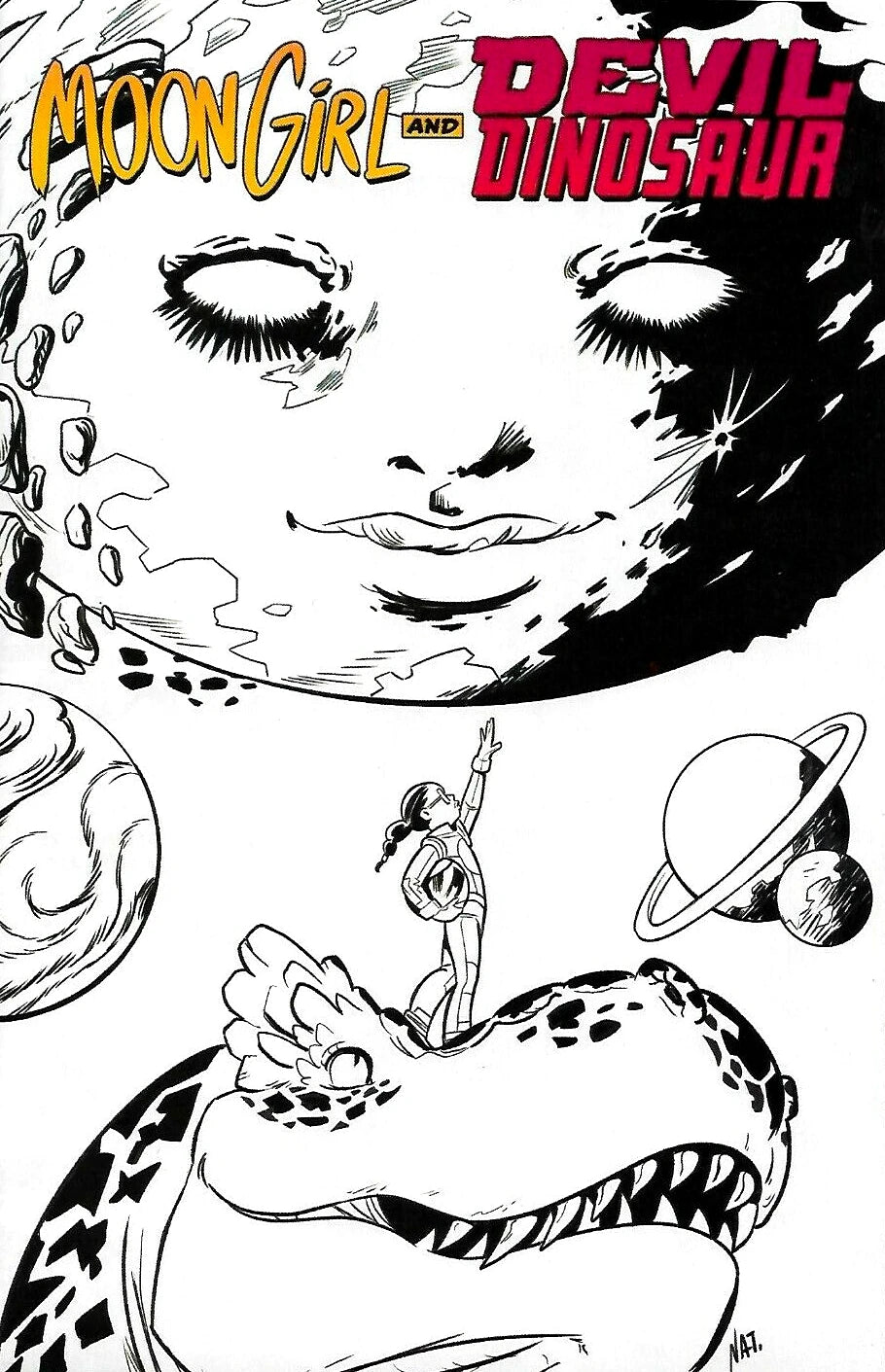 MOON GIRL AND DEVIL DINOSAUR #19 B&W VARIANT (1ST APPEARANCE GIRL MOON) 2017 Moon Girl and Devil Dinosaur MARVEL   