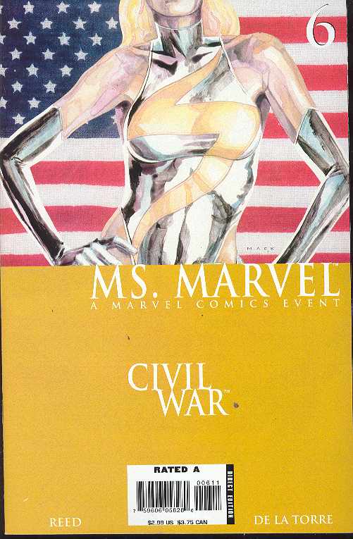 MS MARVEL #6 DAVID MACK COVER 2006 Captain Marvel MARVEL COMICS   