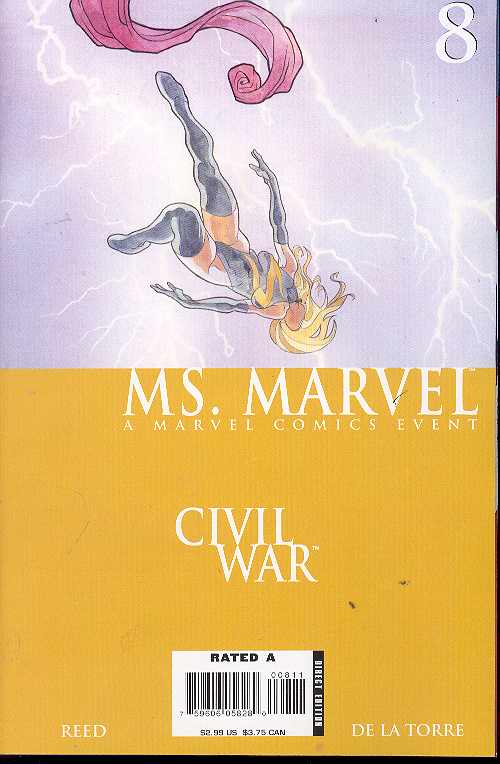 MS MARVEL #8 DAVID MACK COVER 2006 Captain Marvel MARVEL COMICS   