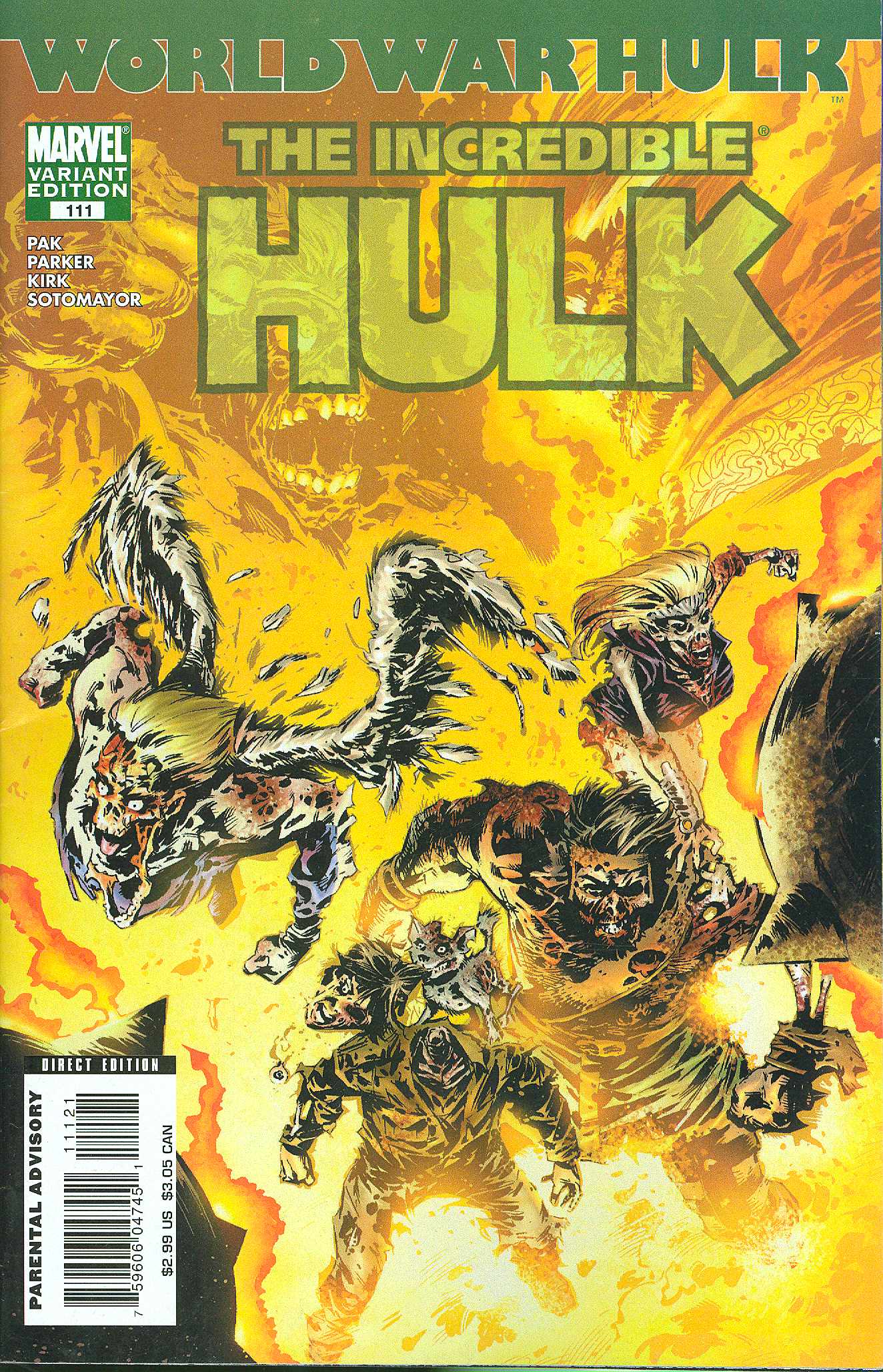 INCREDIBLE HULK #111 ZOMBIE VARIANT 2007 Incredible Hulk MARVEL COMICS