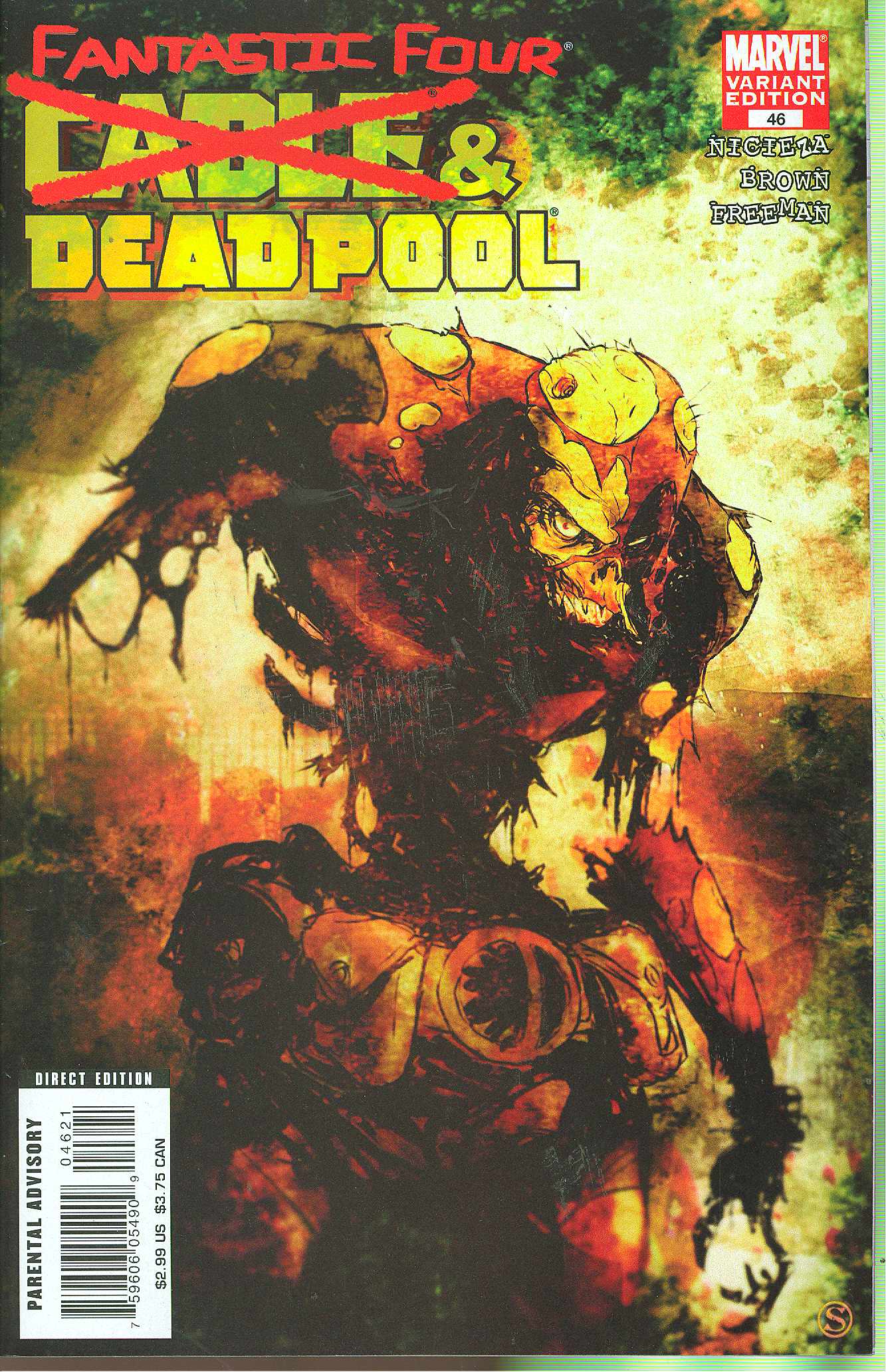 CABLE DEADPOOL #46 SKOTTIE YOUNG WOLVERINE ZOMBIE VARIANT 2007 Deadpool MARVEL COMICS   