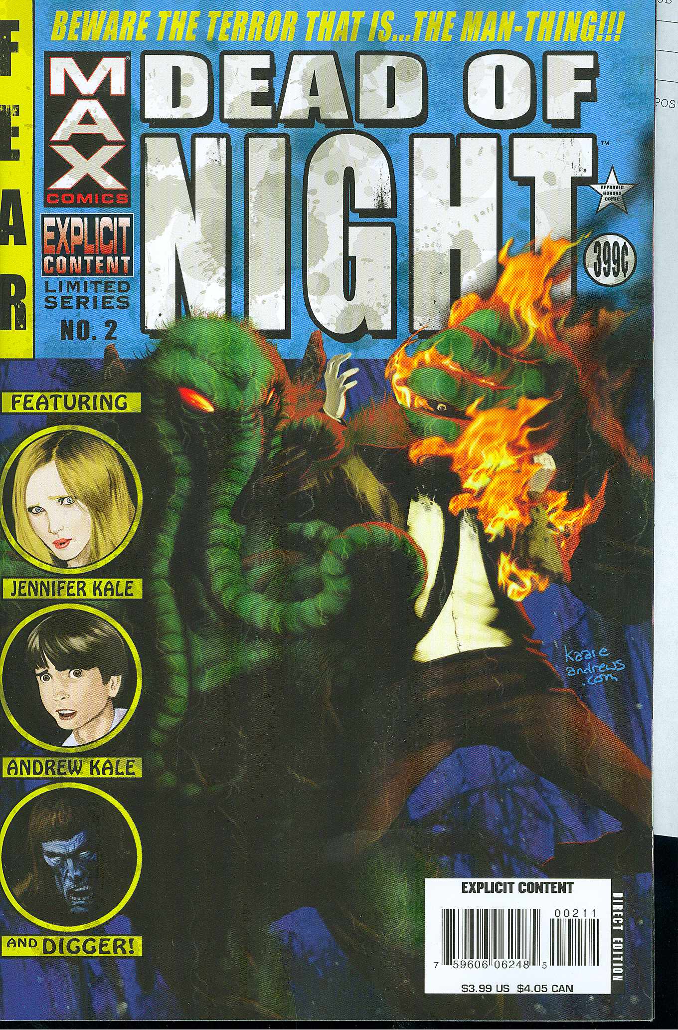 DEAD OF NIGHT FEATURING MAN THING #2 (OF 4) EC COMICS HOMAGE (MR) 2008 Dead of Night MARVEL COMICS   