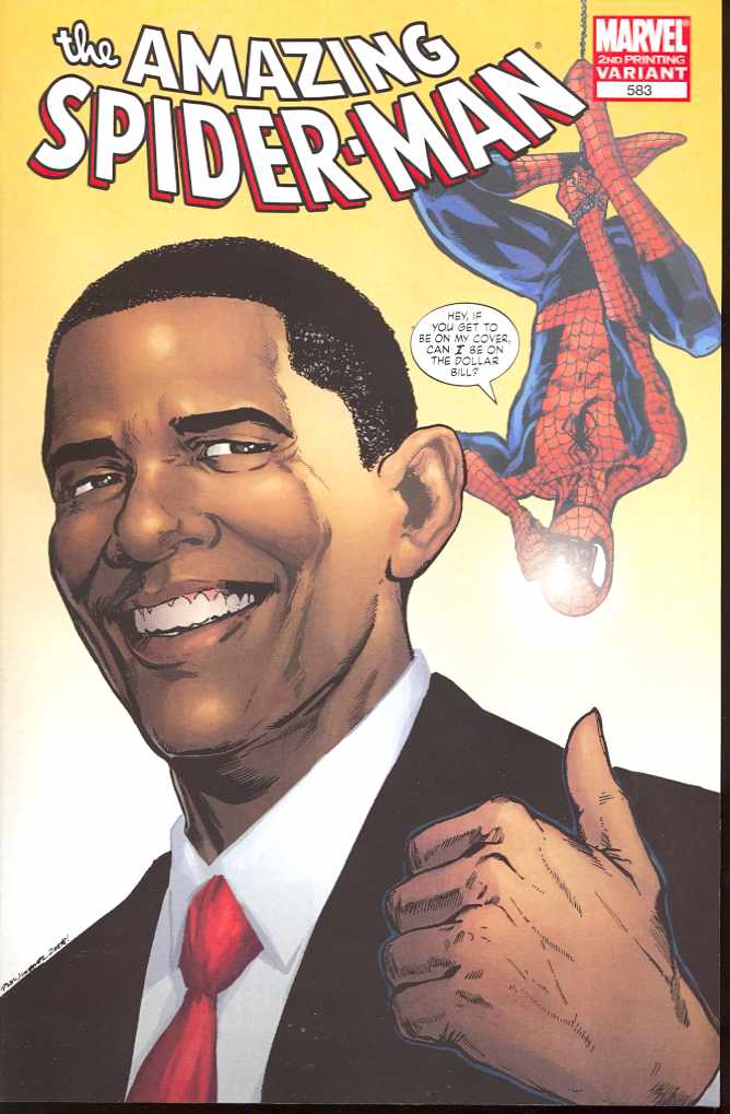 AMAZING SPIDER-MAN #583 OBAMA 2ND PRINT VARIANT 2009 Amazing Spider-Man MARVEL COMICS   