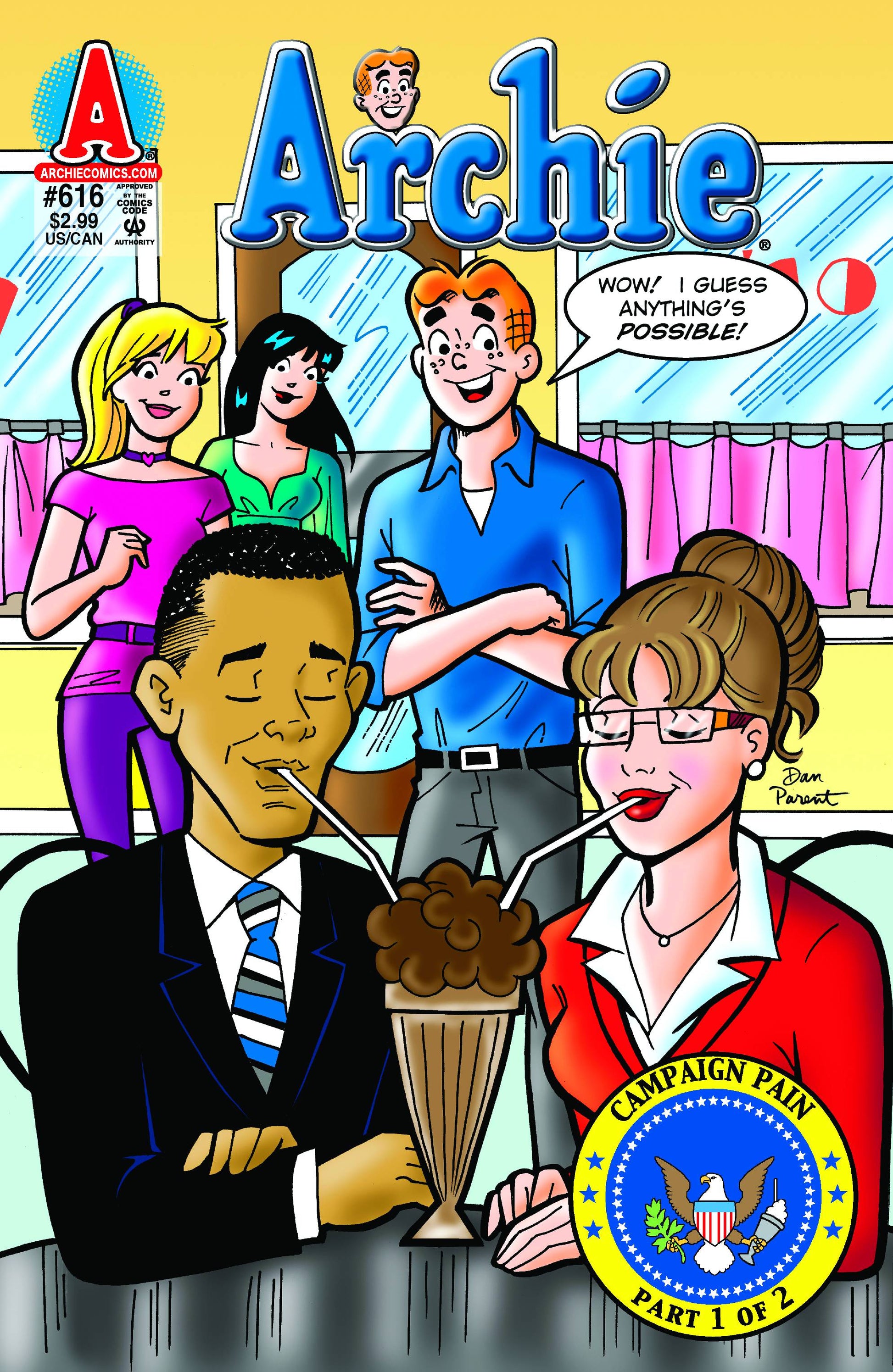 ARCHIE #616 OBAMA & PALIN 2010 Archie ARCHIE COMIC PUBLICATIONS   