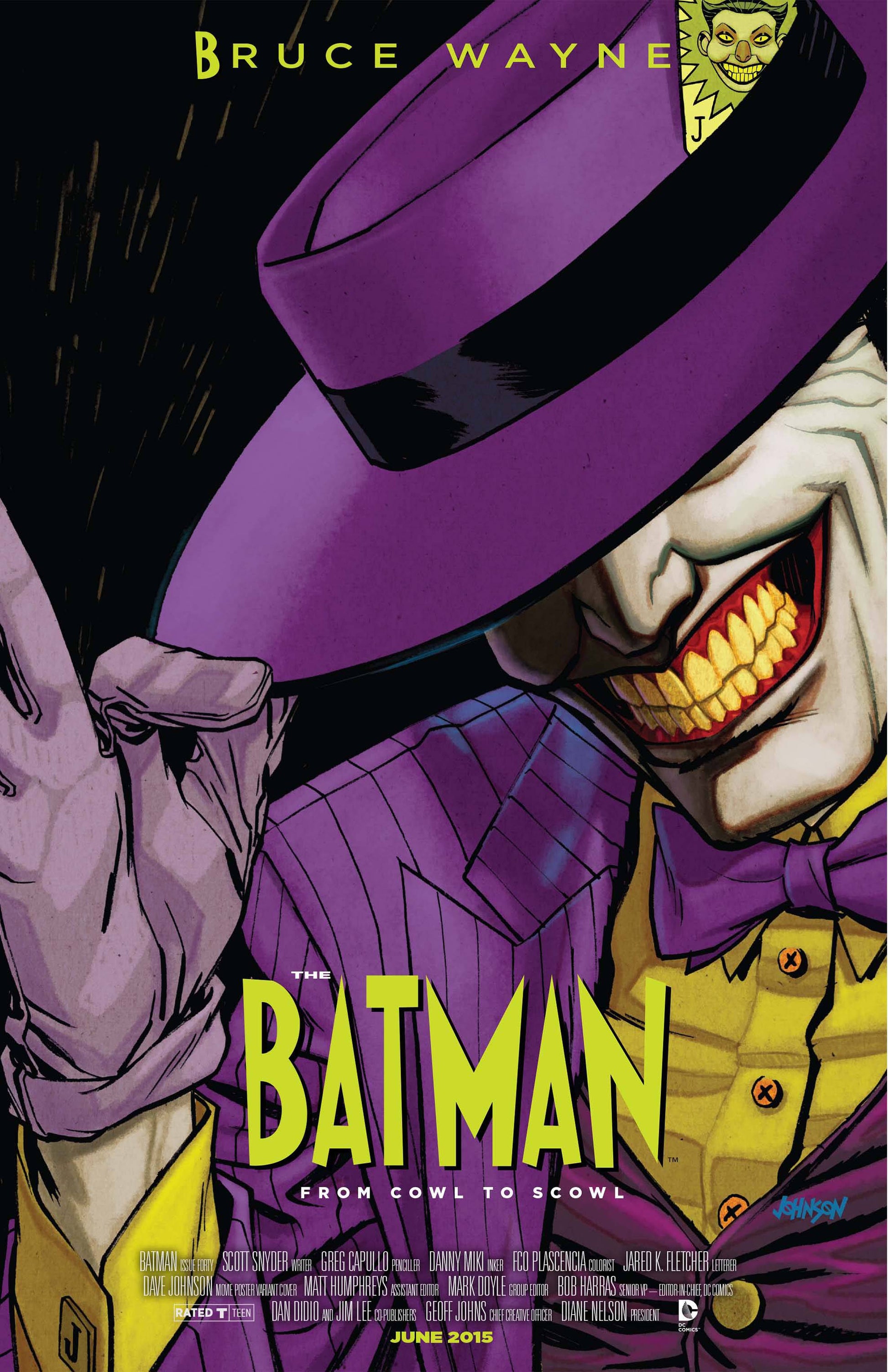 BATMAN #40 MASK MOVIE POSTER VARIANT NEW 52 2015 Batman DC COMICS