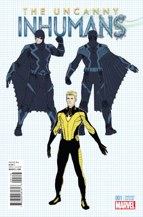 UNCANNY INHUMANS #1 DESIGN 1:20 VARIANT 2015 Inhumans MARVEL COMICS   