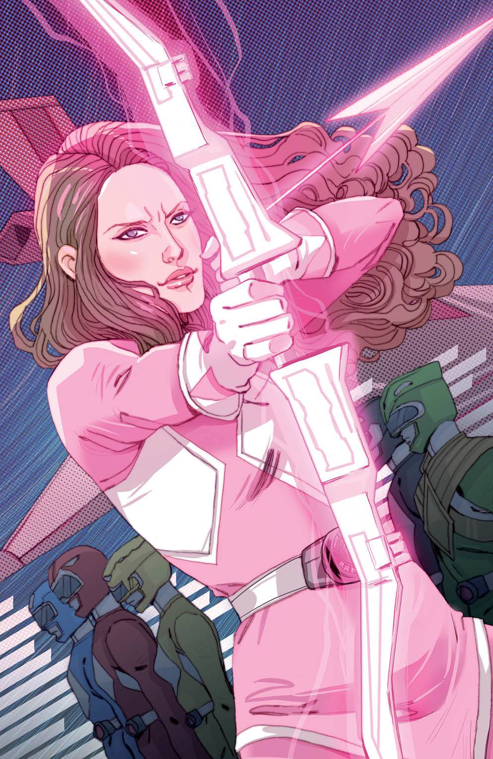 POWER RANGERS PINK #1 SAUVAGE 1:10 VIRGIN VARIANT 2016 MMPR BOOM! STUDIOS   