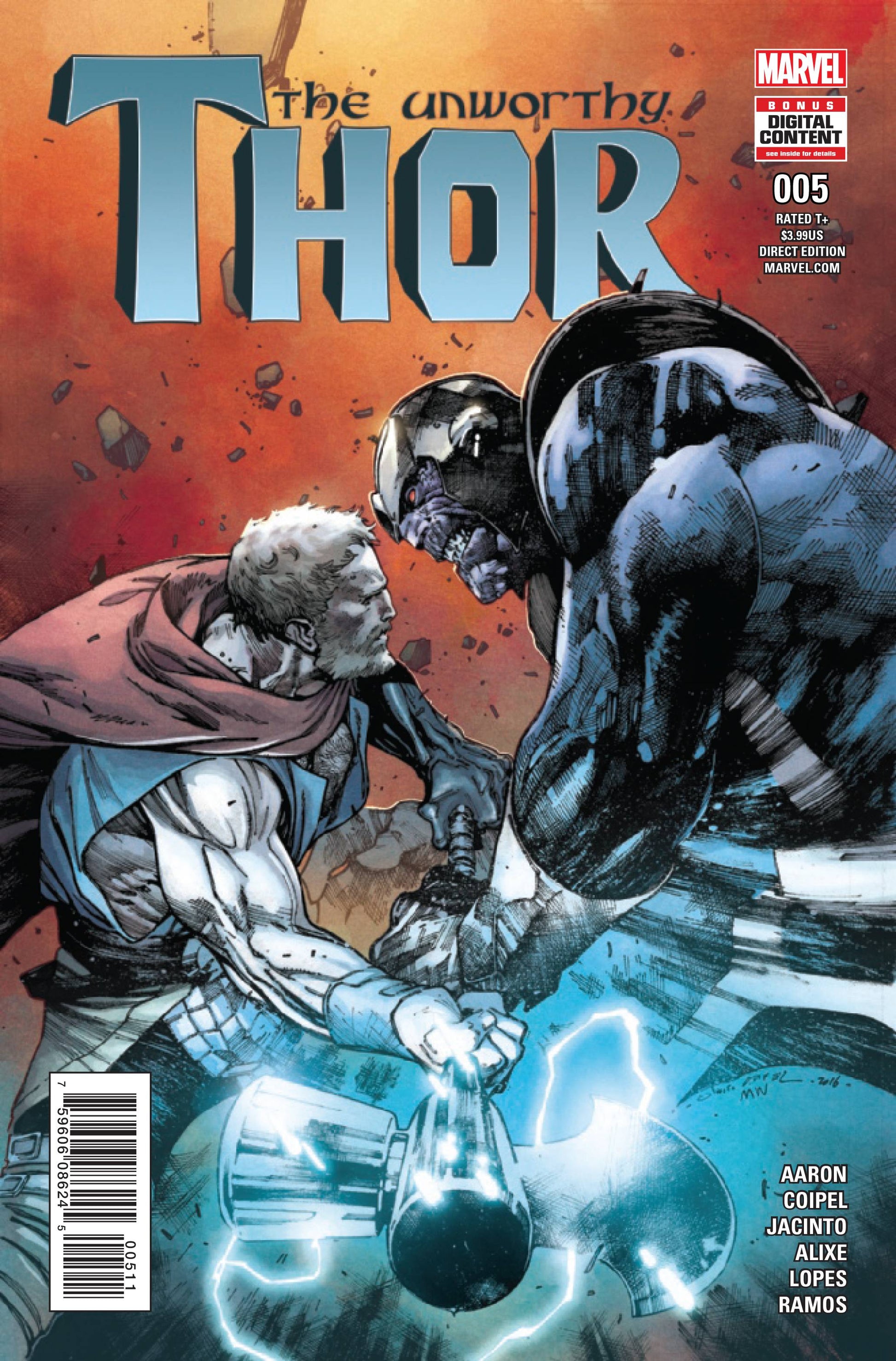 UNWORTHY THOR #5 2016 Unworthy Thor MARVEL COMICS   