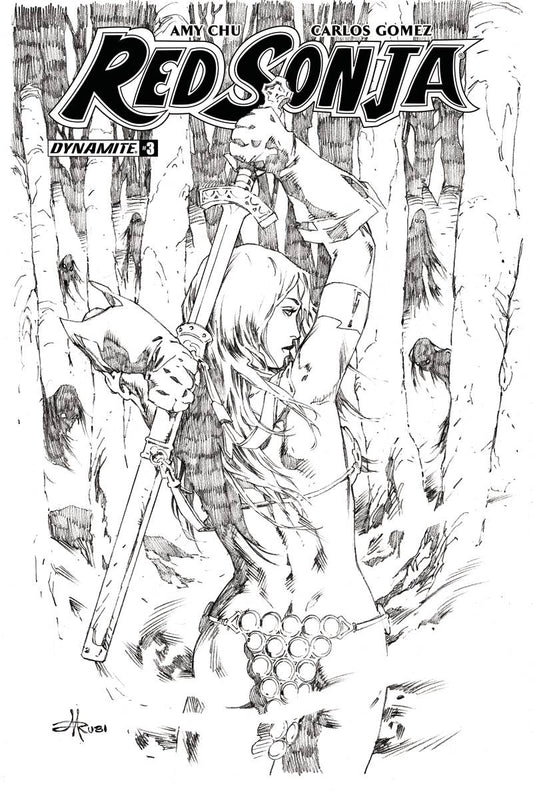 RED SONJA #3 1:30 B&W RUBI VARIANT 2017 Red Sonja D. E.   