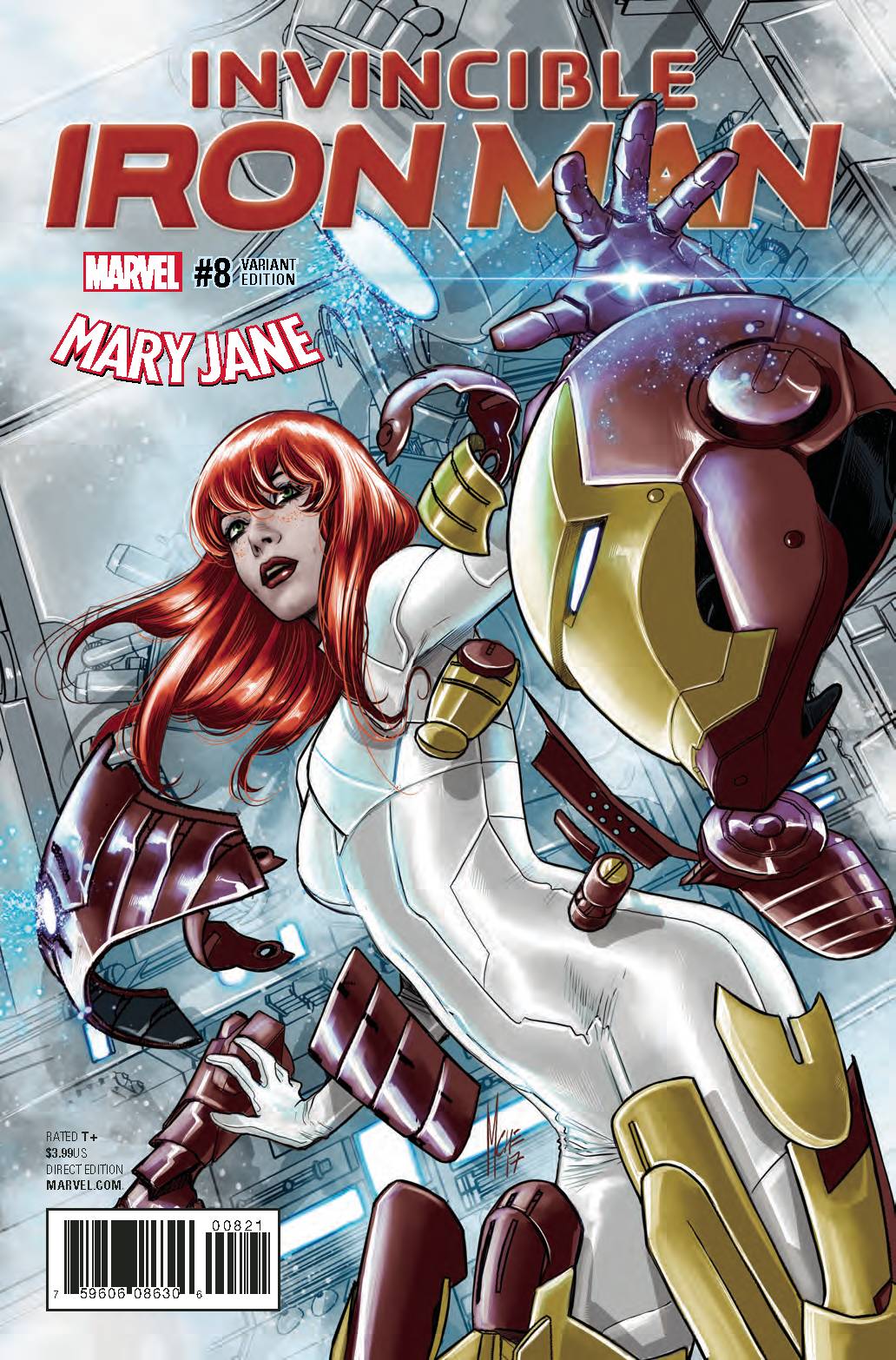 INVINCIBLE IRON MAN #8 (RIRI WILLIAMS) CHECCETTO MARY JANE VARIANT 2017 Iron Man MARVEL COMICS