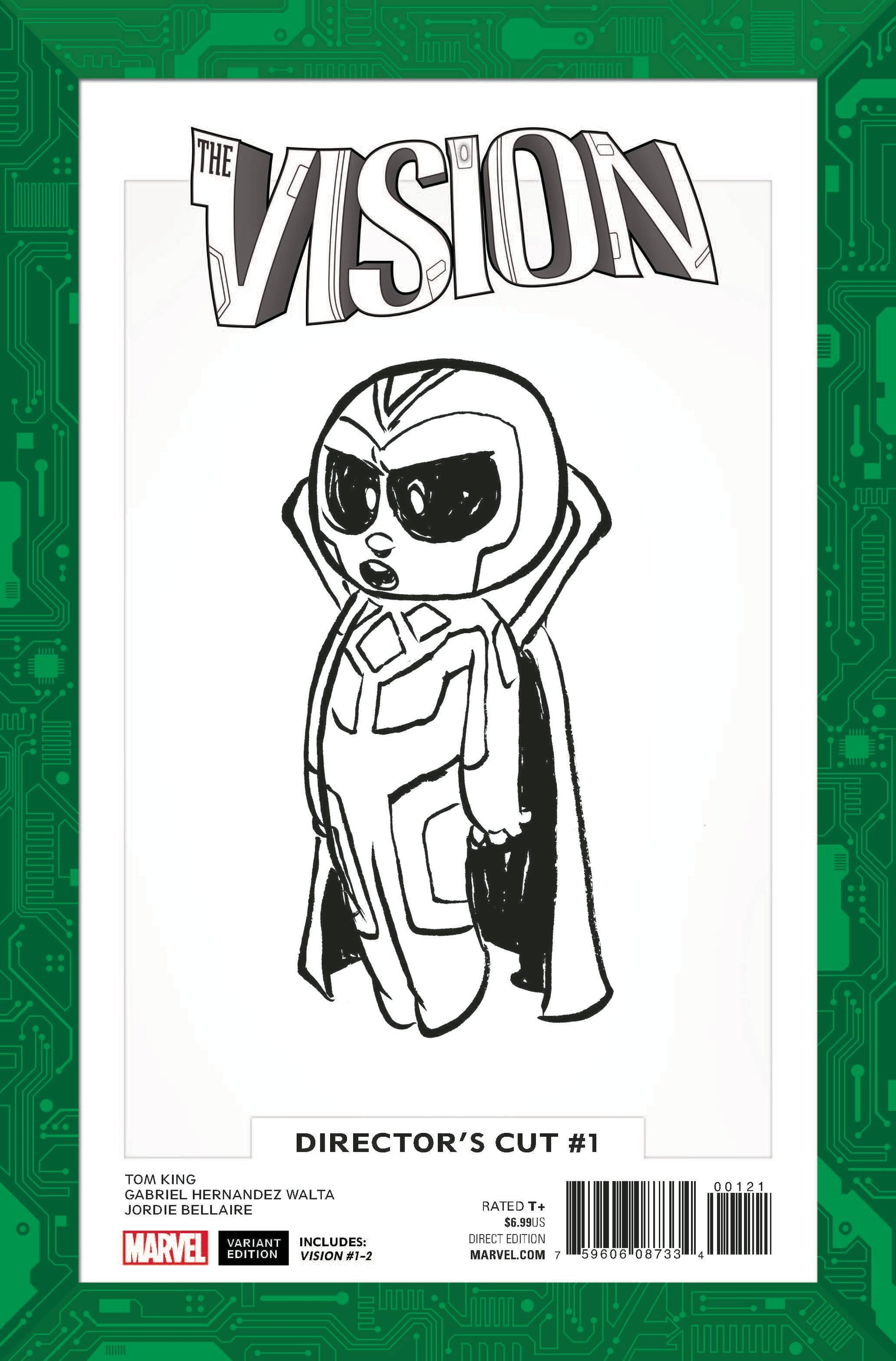 VISION DIRECTORS CUT #1 SKOTTIE YOUNG B&W VARIANT 2017 Vision MARVEL COMICS   