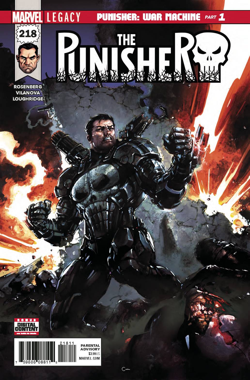 PUNISHER #218 1ST PRINT 2017 (1ST APP PUNISHER WAR MACHINE) Punisher MARVEL COMICS   