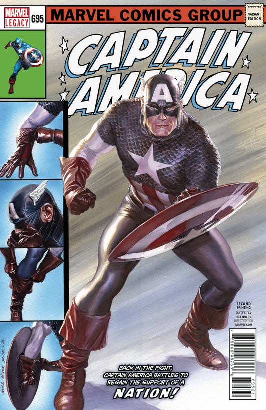 CAPTAIN AMERICA #695 2ND PRINT ALEX ROSS VARIANT 2017 Captain America MARVEL COMICS