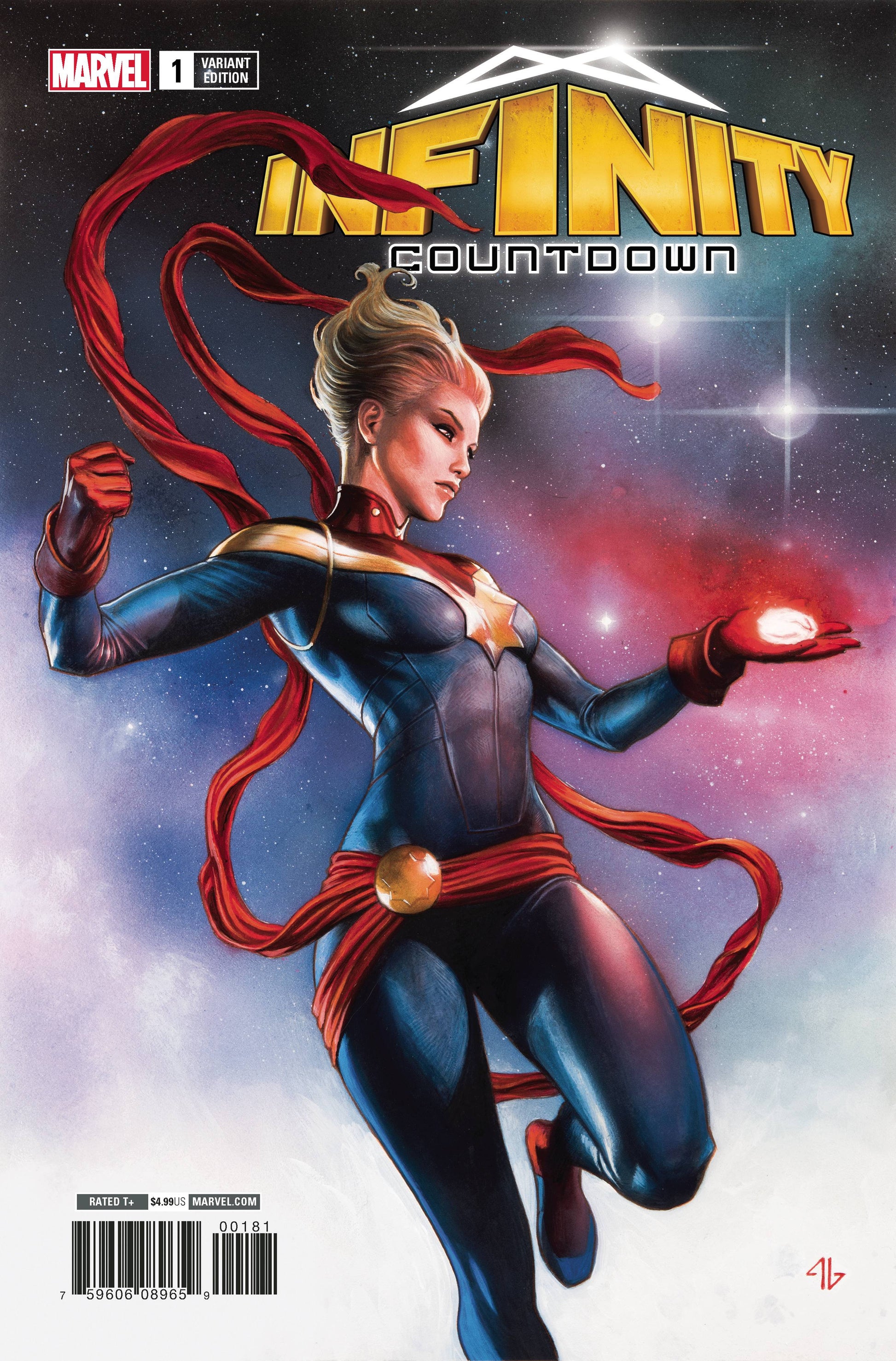 INFINITY COUNTDOWN #1 (OF 5) CAPTAIN MARVEL HOLDS INFINITY GRANOV VARIANT 2018  MARVEL COMICS   