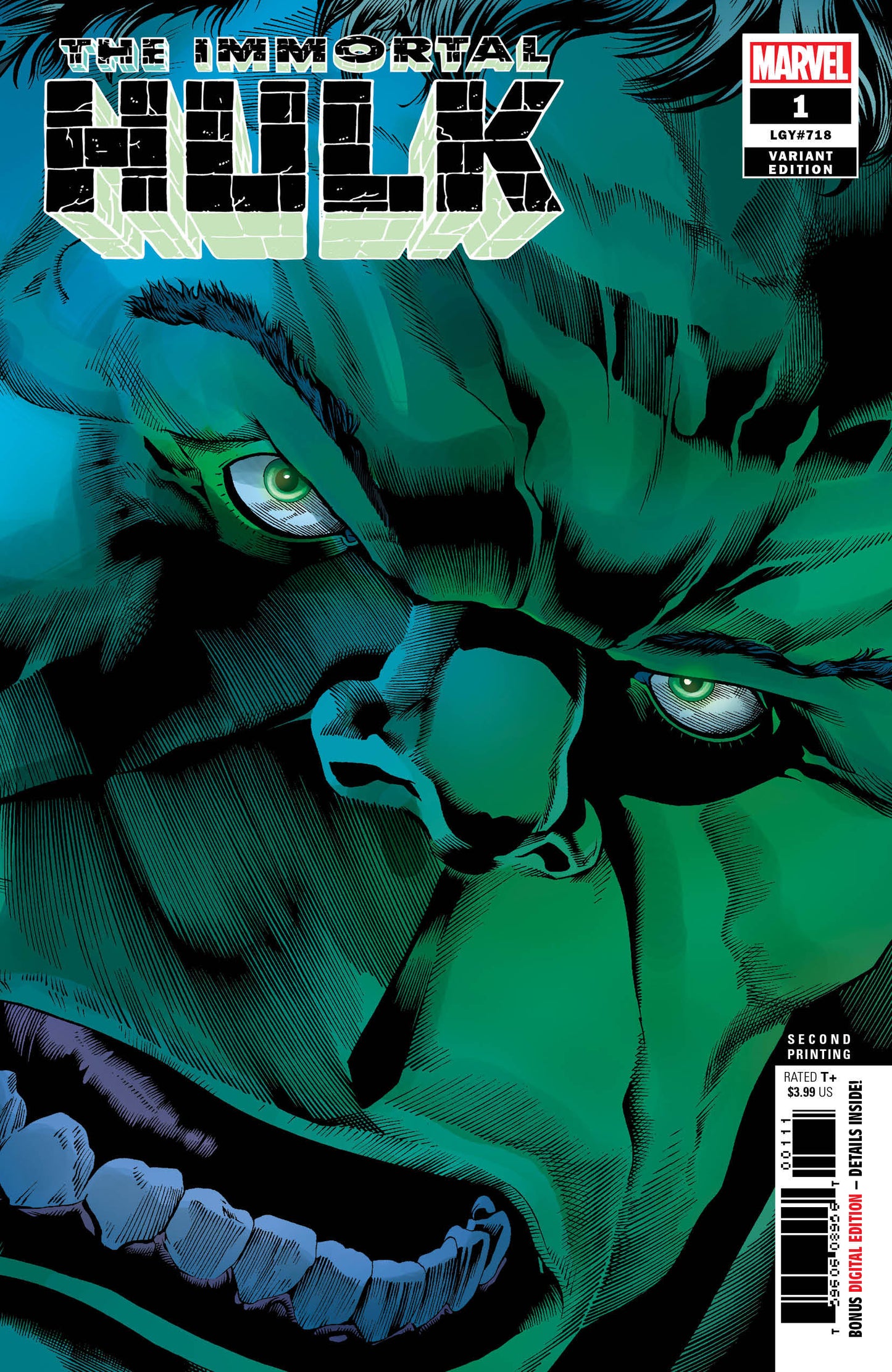 IMMORTAL HULK #1 3RD PRINT 2018 Hulk MARVEL COMICS   