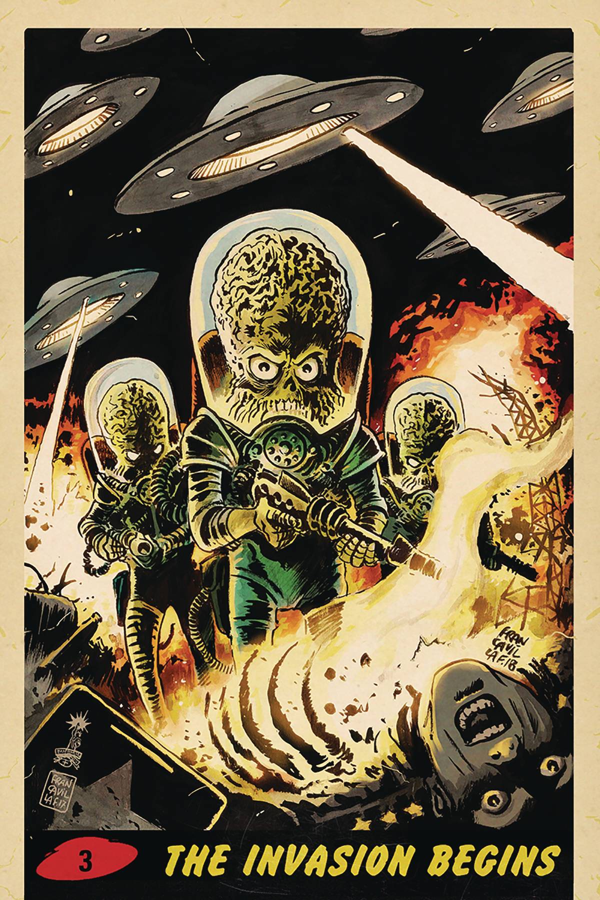 MARS ATTACKS #3 FRANCAVILLA 1:10 VIRGIN VARIANT 2018  D. E.   