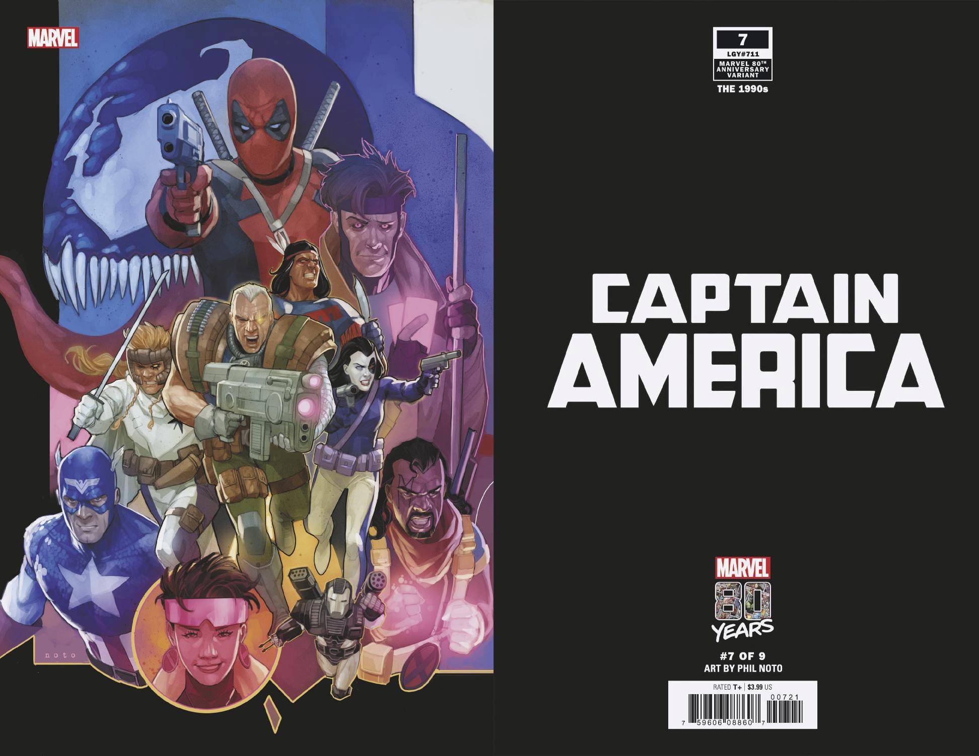 CAPTAIN AMERICA #7 NOTO MARVEL 80TH VARIANT 2019 Captain America MARVEL COMICS