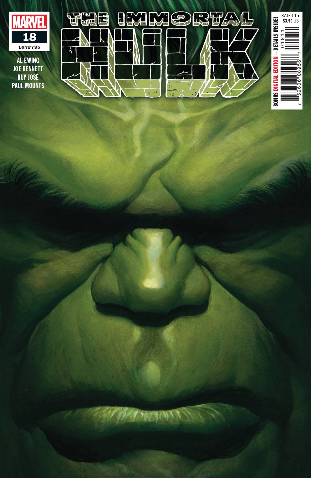 IMMORTAL HULK #18 2019 Immortal Hulk MARVEL COMICS   