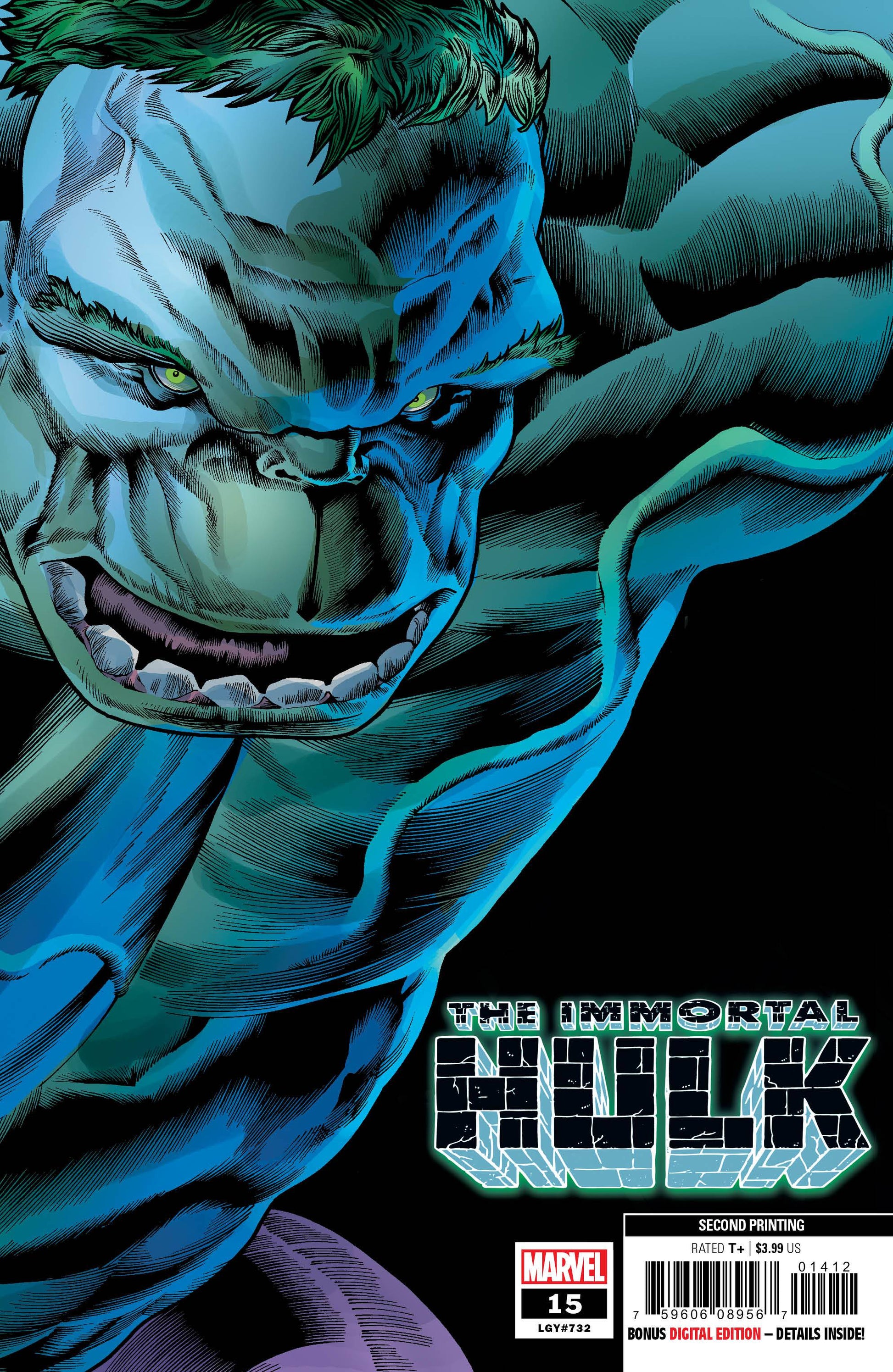 IMMORTAL HULK #15 2ND PRINT VARIANT 2019 Immortal Hulk MARVEL COMICS   