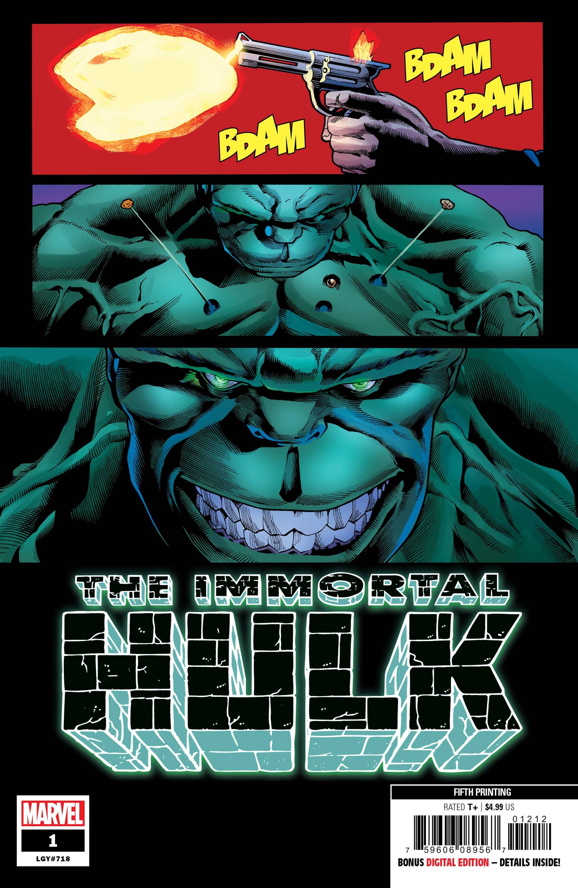 IMMORTAL HULK #1 5TH PRINT 2019 Hulk MARVEL COMICS   