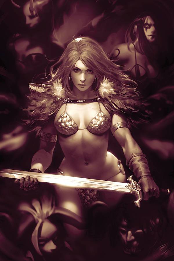 RED SONJA AGE OF CHAOS #2 1:11 CHEW MONOCHROME VIRGIN FOC VARIANT Red Sonja DYNAMITE   