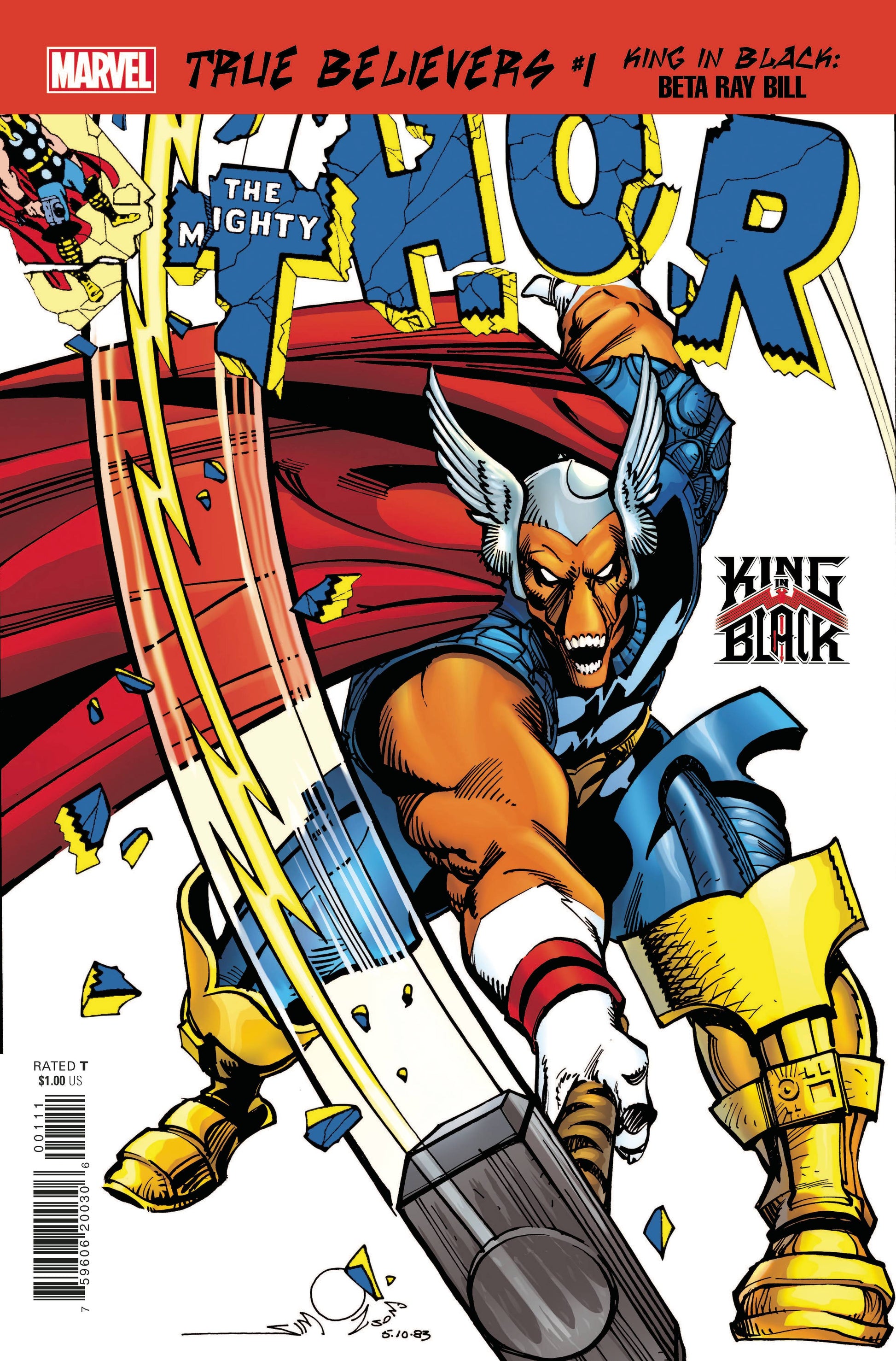 TRUE BELIEVERS KING IN BLACK BETA RAY BILL #1 (REPRINT THOR #337) Thor MARVEL COMICS   